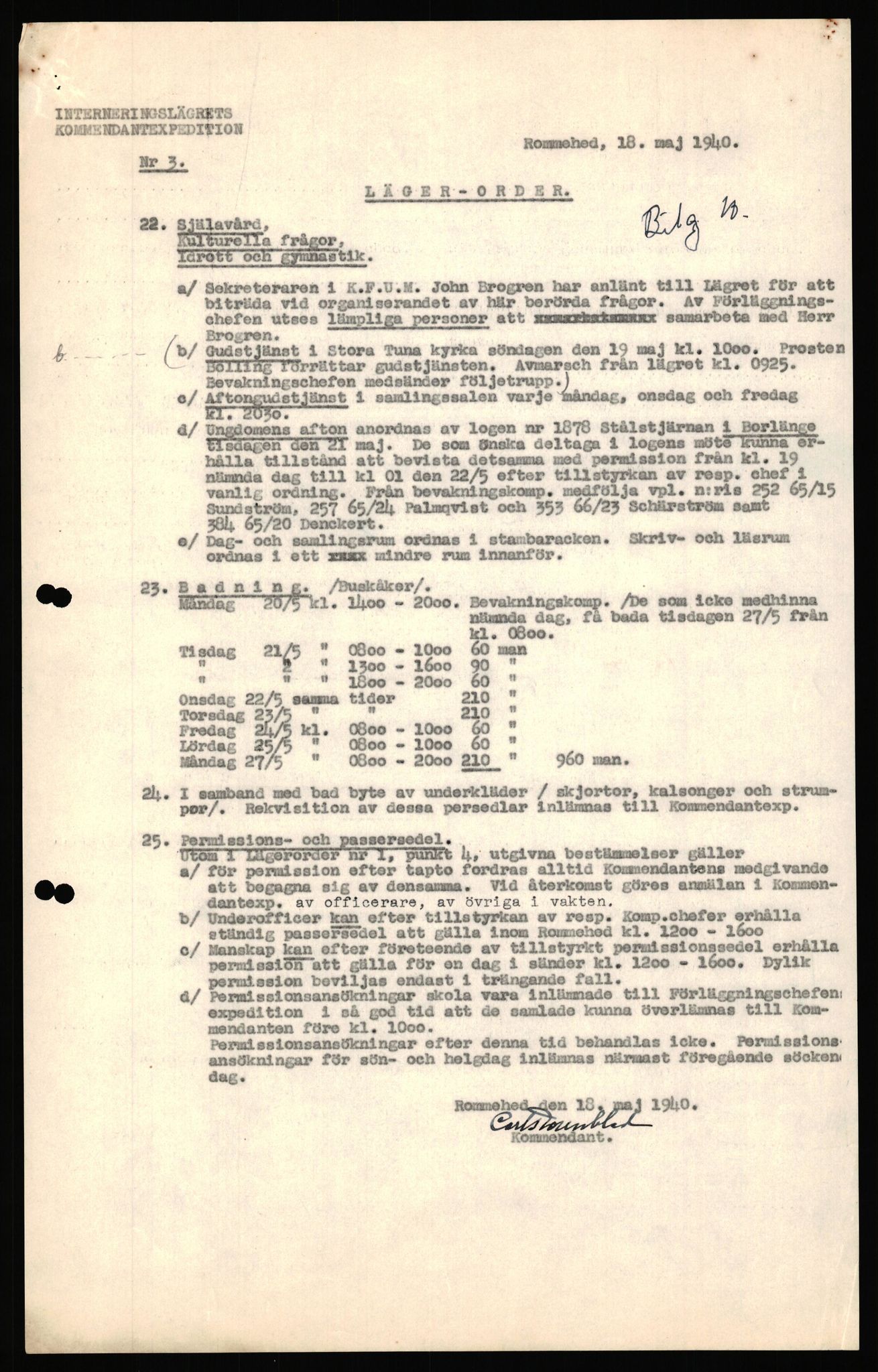 Forsvaret, Forsvarets krigshistoriske avdeling, AV/RA-RAFA-2017/Y/Yf/L0205: II-C-11-2110 - Norske internert i Sverige 1940, 1940, s. 24