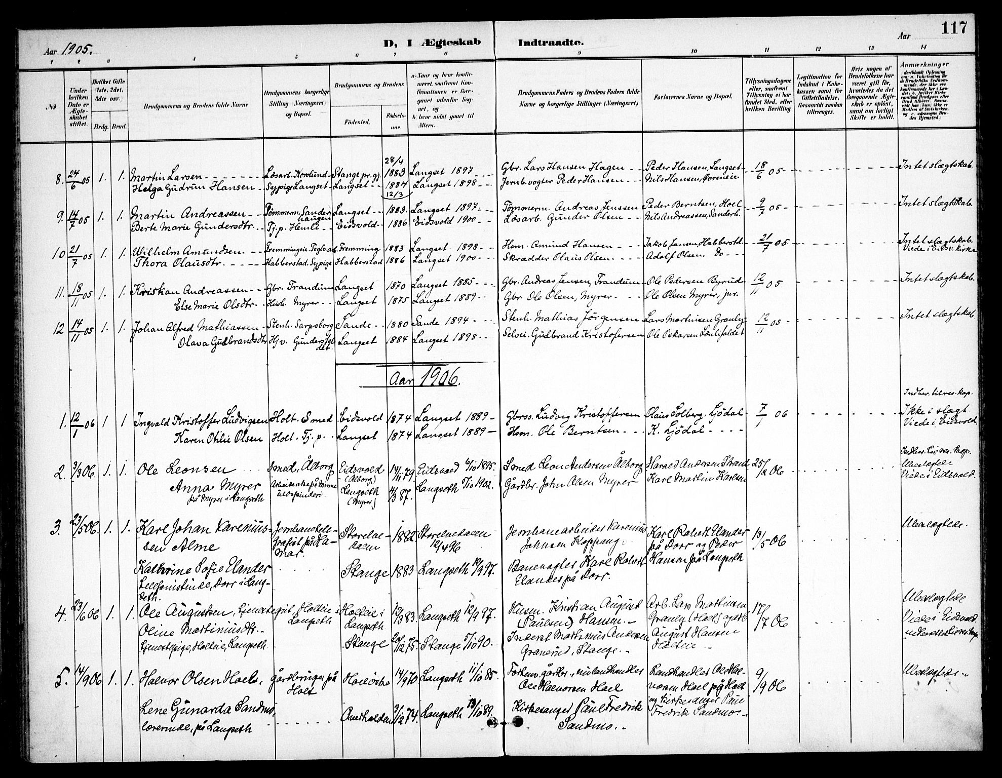 Eidsvoll prestekontor Kirkebøker, AV/SAO-A-10888/F/Fb/L0002: Ministerialbok nr. II 2, 1897-1907, s. 117
