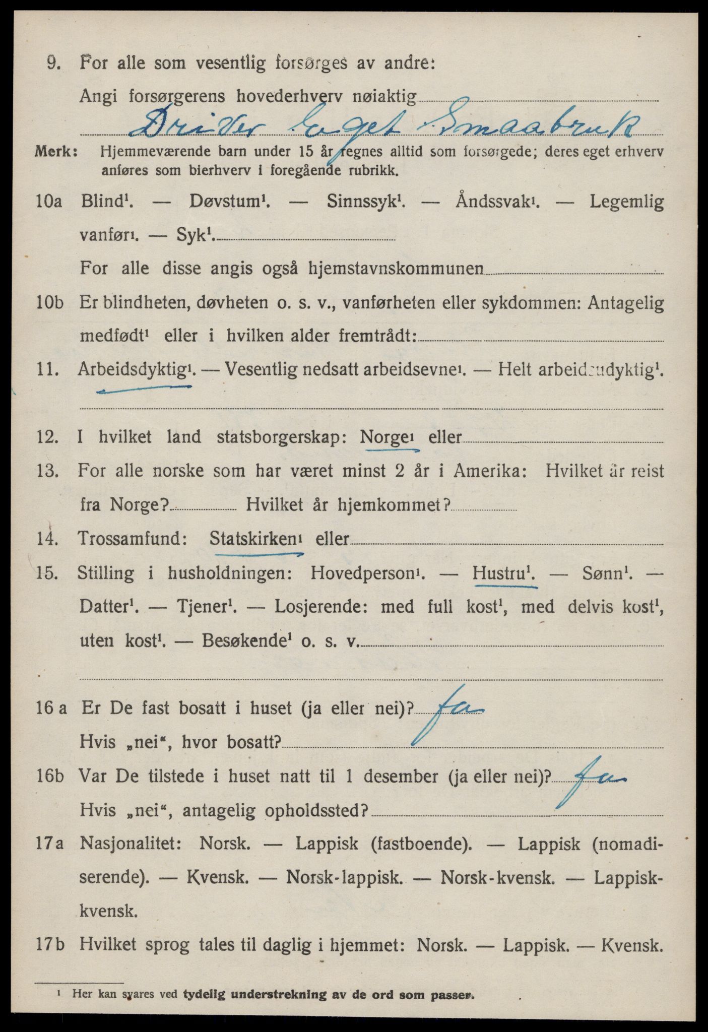 SAT, Folketelling 1920 for 1630 Å herred, 1920, s. 2181