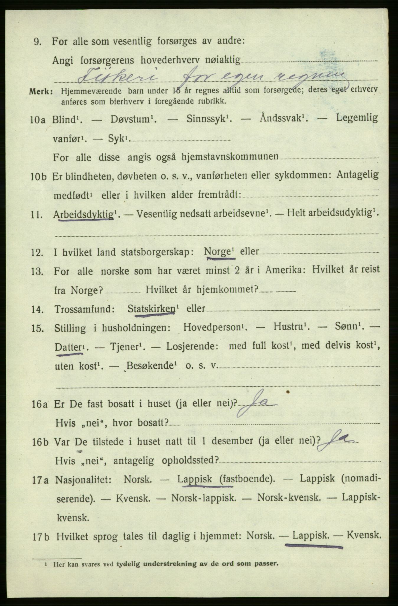 SATØ, Folketelling 1920 for 2017 Kvalsund herred, 1920, s. 1599