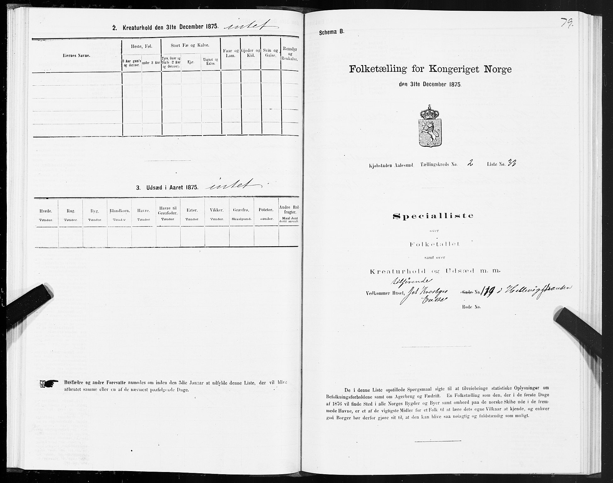 SAT, Folketelling 1875 for 1501P Ålesund prestegjeld, 1875, s. 2079