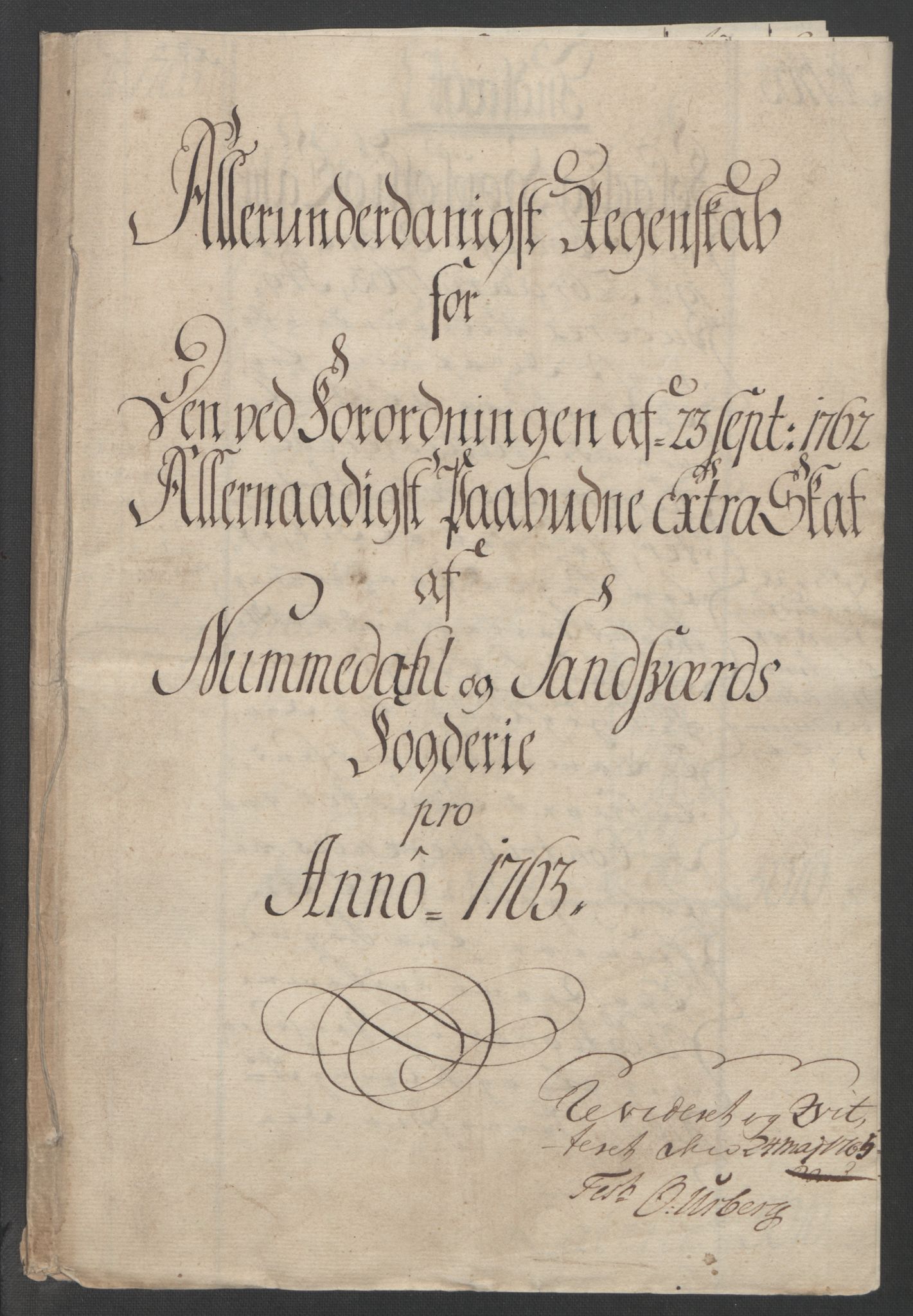Rentekammeret inntil 1814, Reviderte regnskaper, Fogderegnskap, AV/RA-EA-4092/R24/L1672: Ekstraskatten Numedal og Sandsvær, 1762-1767, s. 125