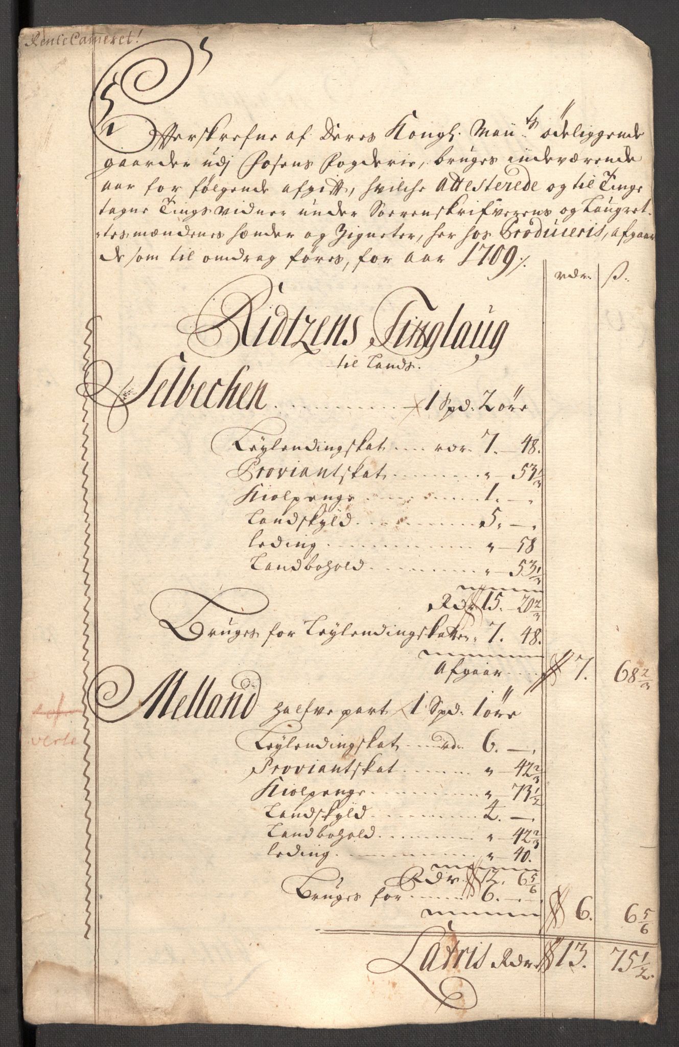 Rentekammeret inntil 1814, Reviderte regnskaper, Fogderegnskap, RA/EA-4092/R57/L3858: Fogderegnskap Fosen, 1708-1709, s. 377