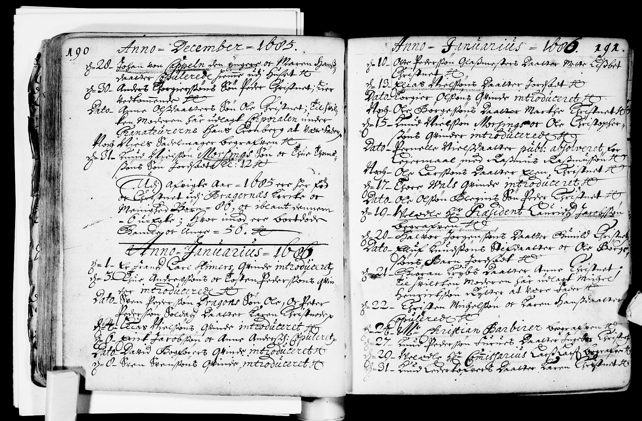 Bragernes kirkebøker, SAKO/A-6/F/Fa/L0002: Ministerialbok nr. I 2, 1680-1705, s. 190-191