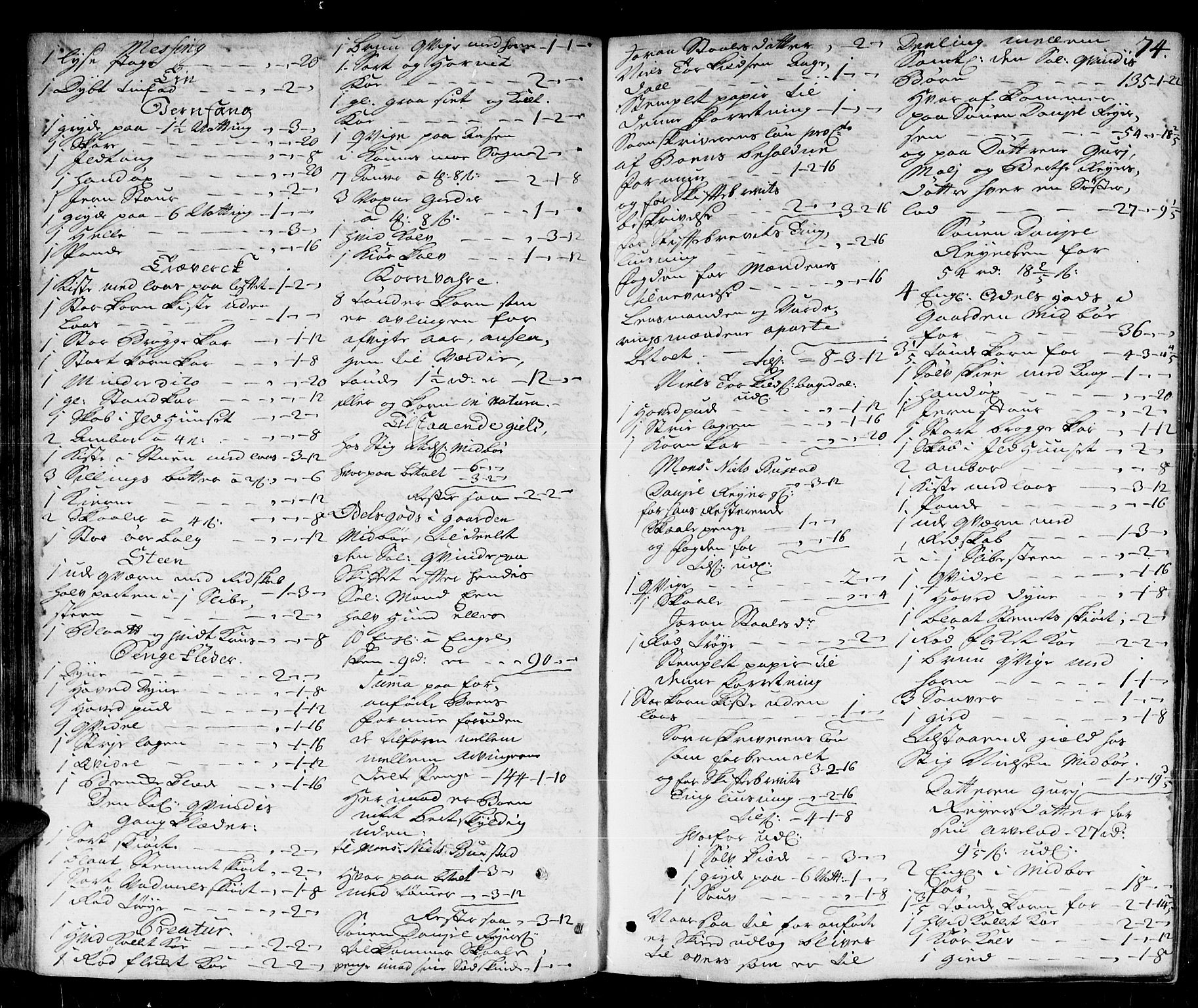 Lister sorenskriveri, AV/SAK-1221-0003/H/Hc/L0025: Skifteprotokoll nr 25 med register, 1737-1739, s. 73b-74a