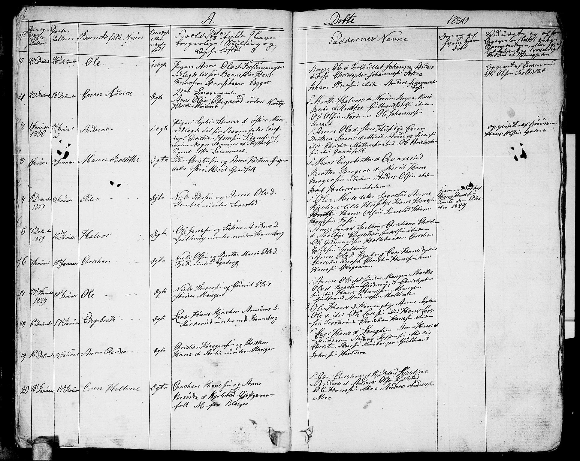 Aurskog prestekontor Kirkebøker, AV/SAO-A-10304a/G/Ga/L0002: Klokkerbok nr. I 2, 1829-1857, s. 2