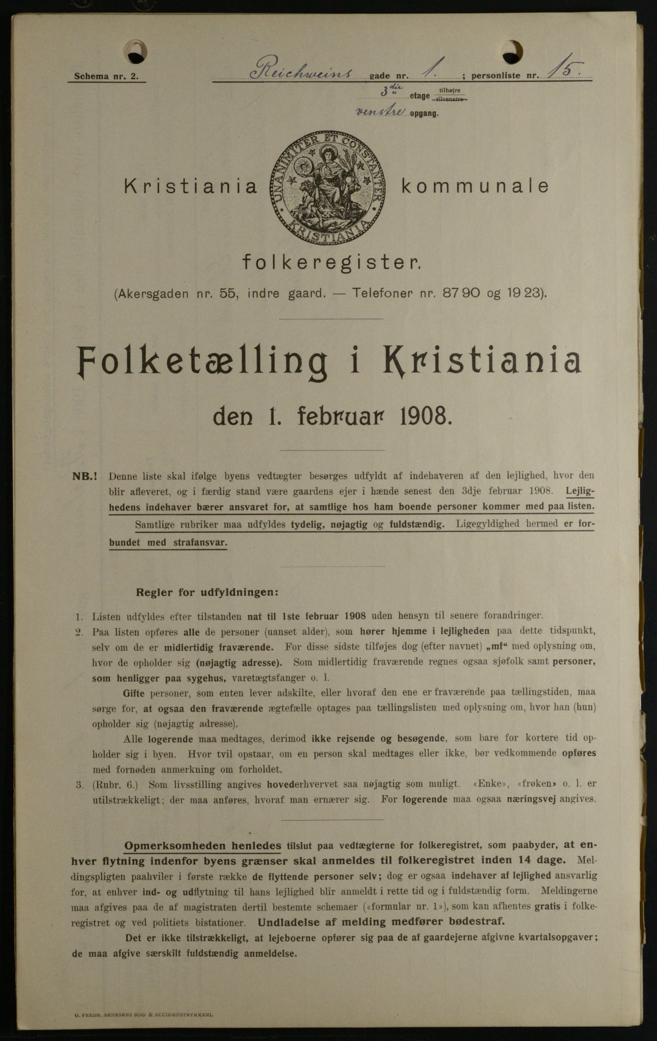 OBA, Kommunal folketelling 1.2.1908 for Kristiania kjøpstad, 1908, s. 74283