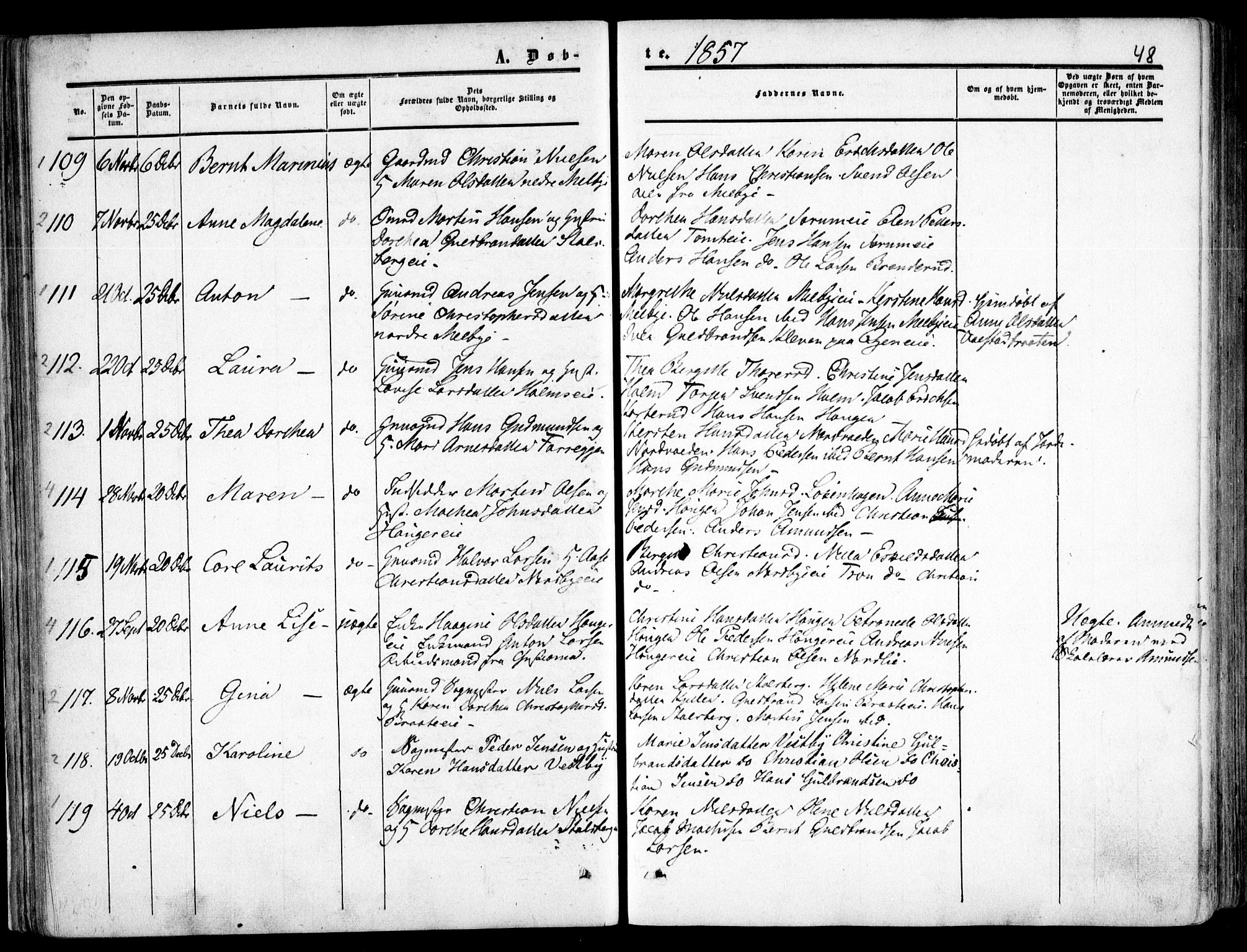 Skedsmo prestekontor Kirkebøker, AV/SAO-A-10033a/F/Fa/L0010: Ministerialbok nr. I 10, 1854-1865, s. 48