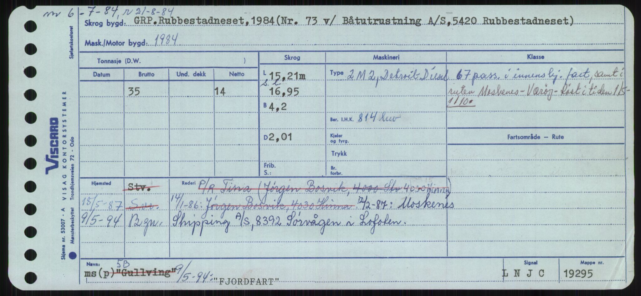 Sjøfartsdirektoratet med forløpere, Skipsmålingen, RA/S-1627/H/Ha/L0002/0001: Fartøy, Eik-Hill / Fartøy, Eik-F, s. 519