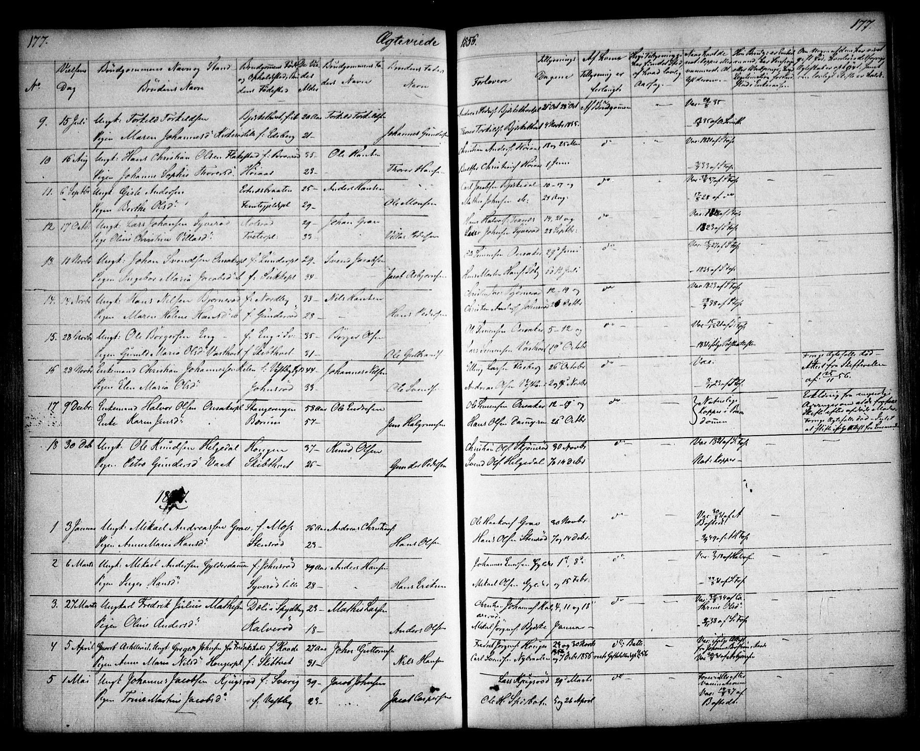 Våler prestekontor Kirkebøker, AV/SAO-A-11083/F/Fa/L0006: Ministerialbok nr. I 6, 1840-1861, s. 177