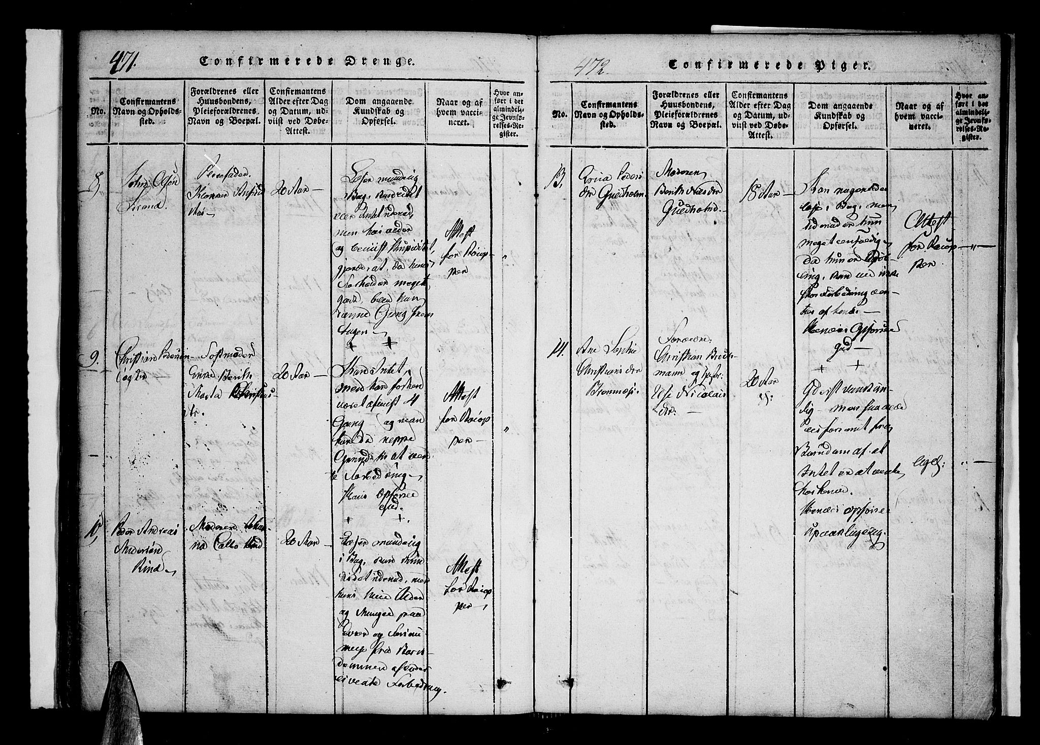 Kvæfjord sokneprestkontor, AV/SATØ-S-1323/G/Ga/Gaa/L0002kirke: Ministerialbok nr. 2, 1821-1830, s. 471-472
