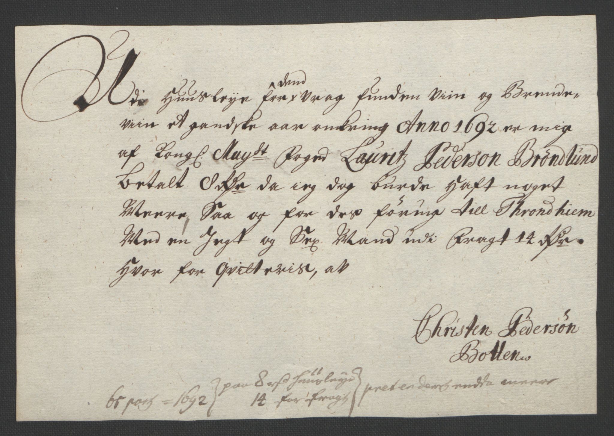 Rentekammeret inntil 1814, Reviderte regnskaper, Fogderegnskap, AV/RA-EA-4092/R57/L3849: Fogderegnskap Fosen, 1692-1693, s. 364
