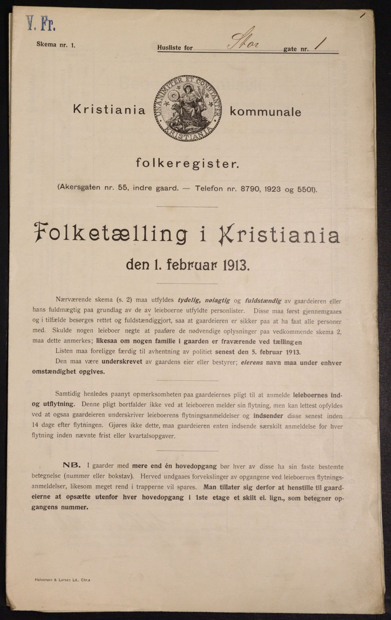 OBA, Kommunal folketelling 1.2.1913 for Kristiania, 1913, s. 102971