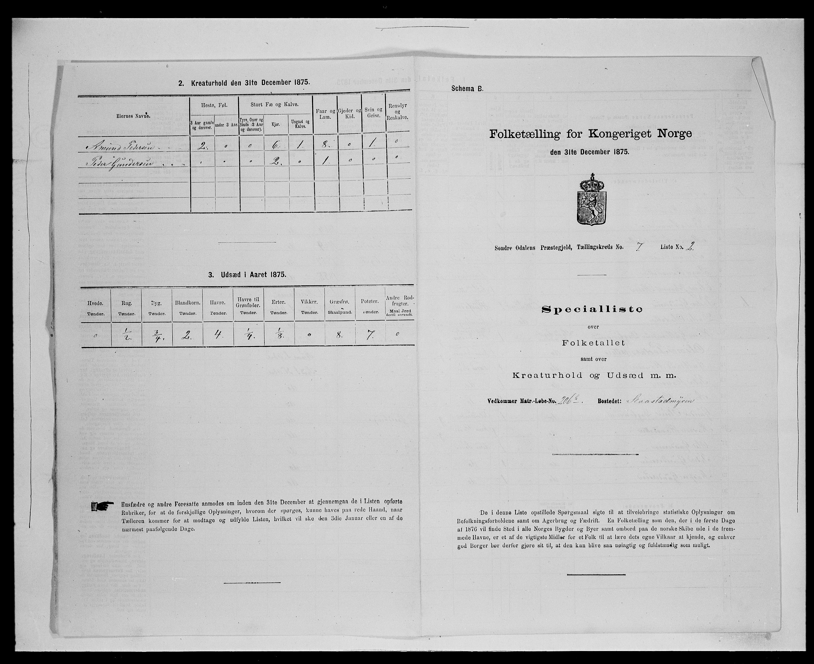 SAH, Folketelling 1875 for 0419P Sør-Odal prestegjeld, 1875, s. 661