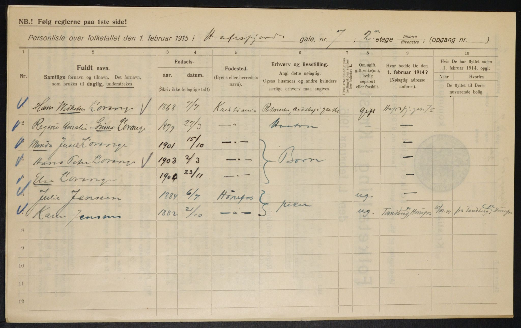 OBA, Kommunal folketelling 1.2.1915 for Kristiania, 1915, s. 32928