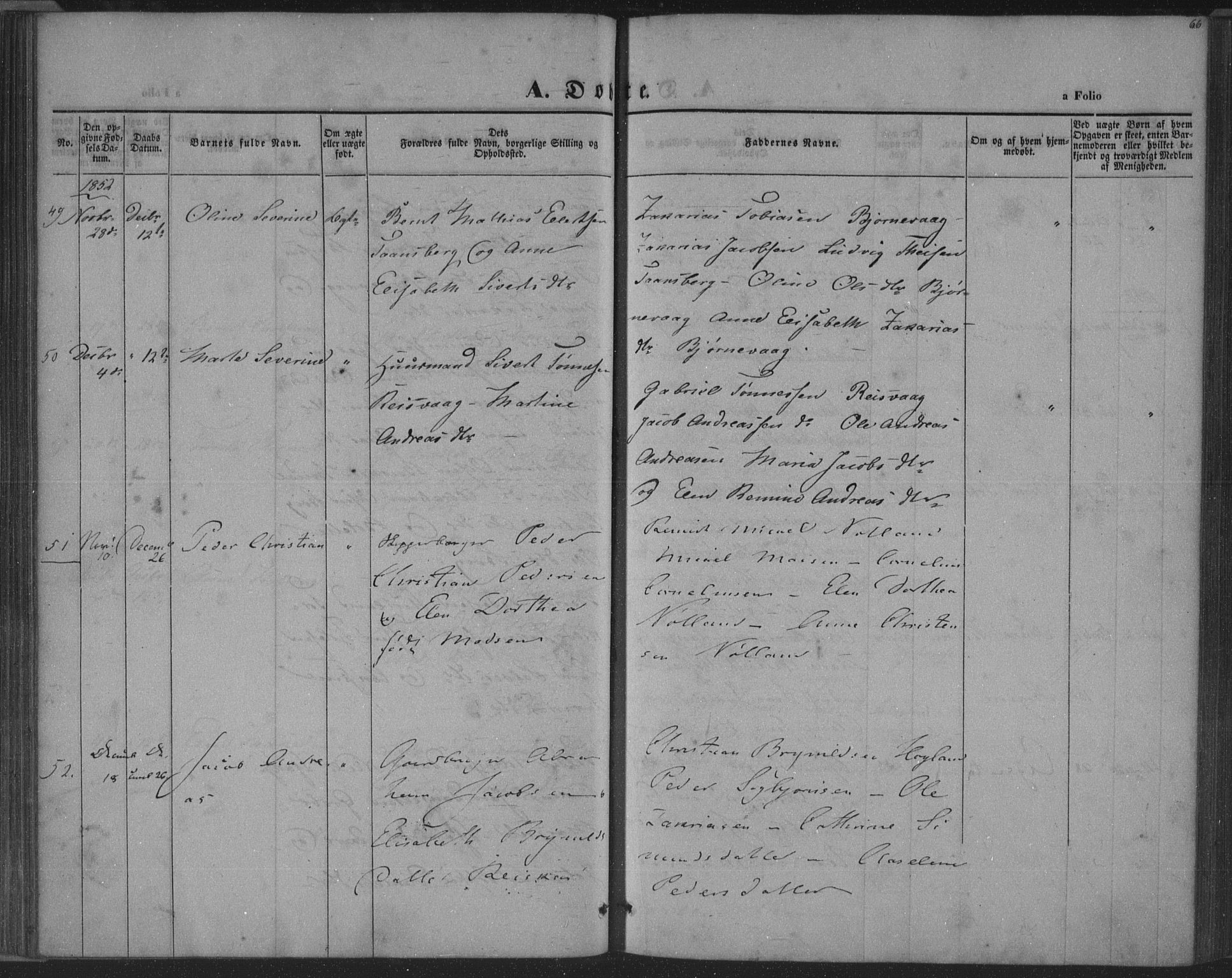 Herad sokneprestkontor, SAK/1111-0018/F/Fa/Fab/L0003: Ministerialbok nr. A 3, 1844-1853, s. 66