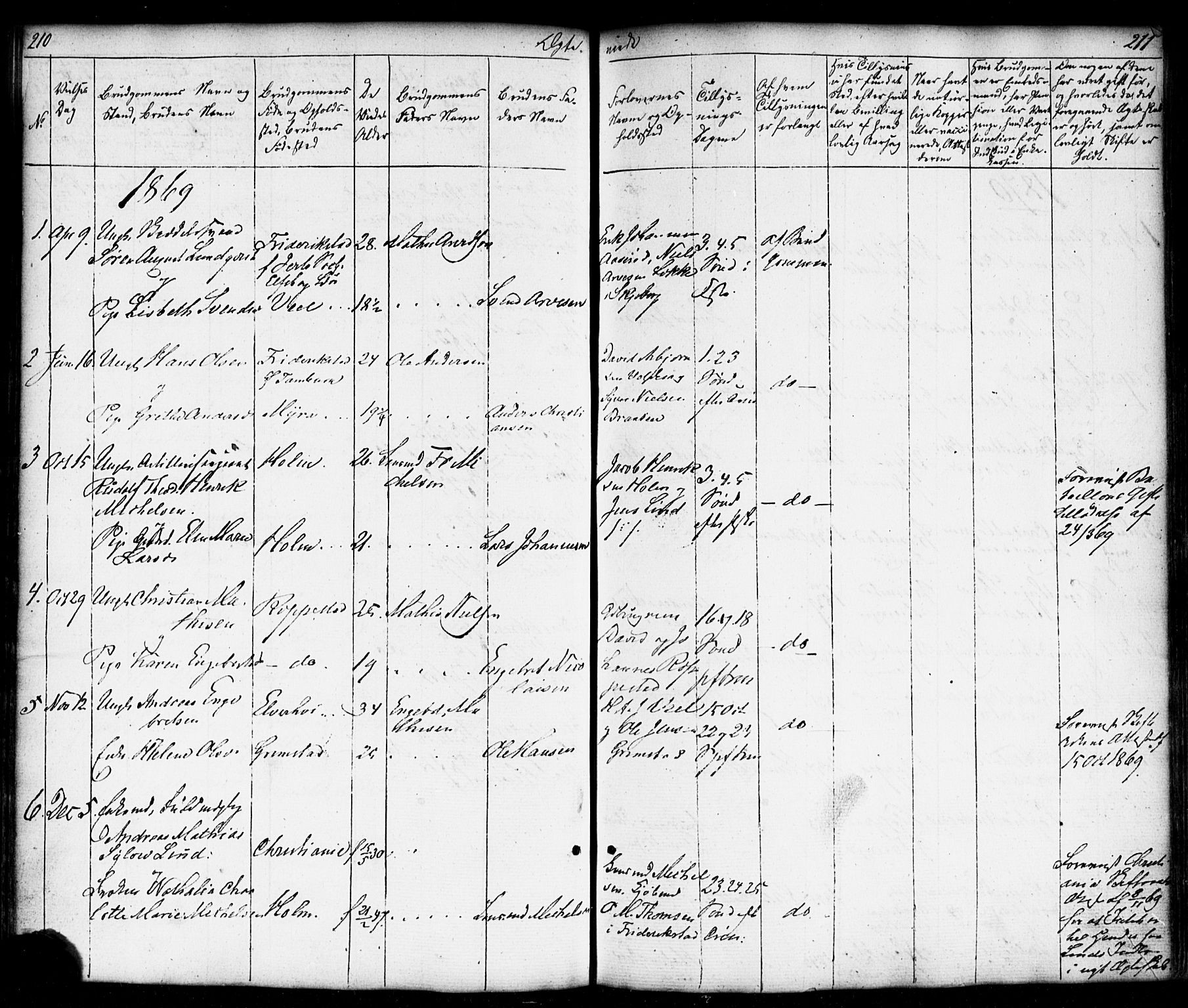 Borge prestekontor Kirkebøker, SAO/A-10903/F/Fb/L0002: Ministerialbok nr. II 2, 1853-1877, s. 210-211