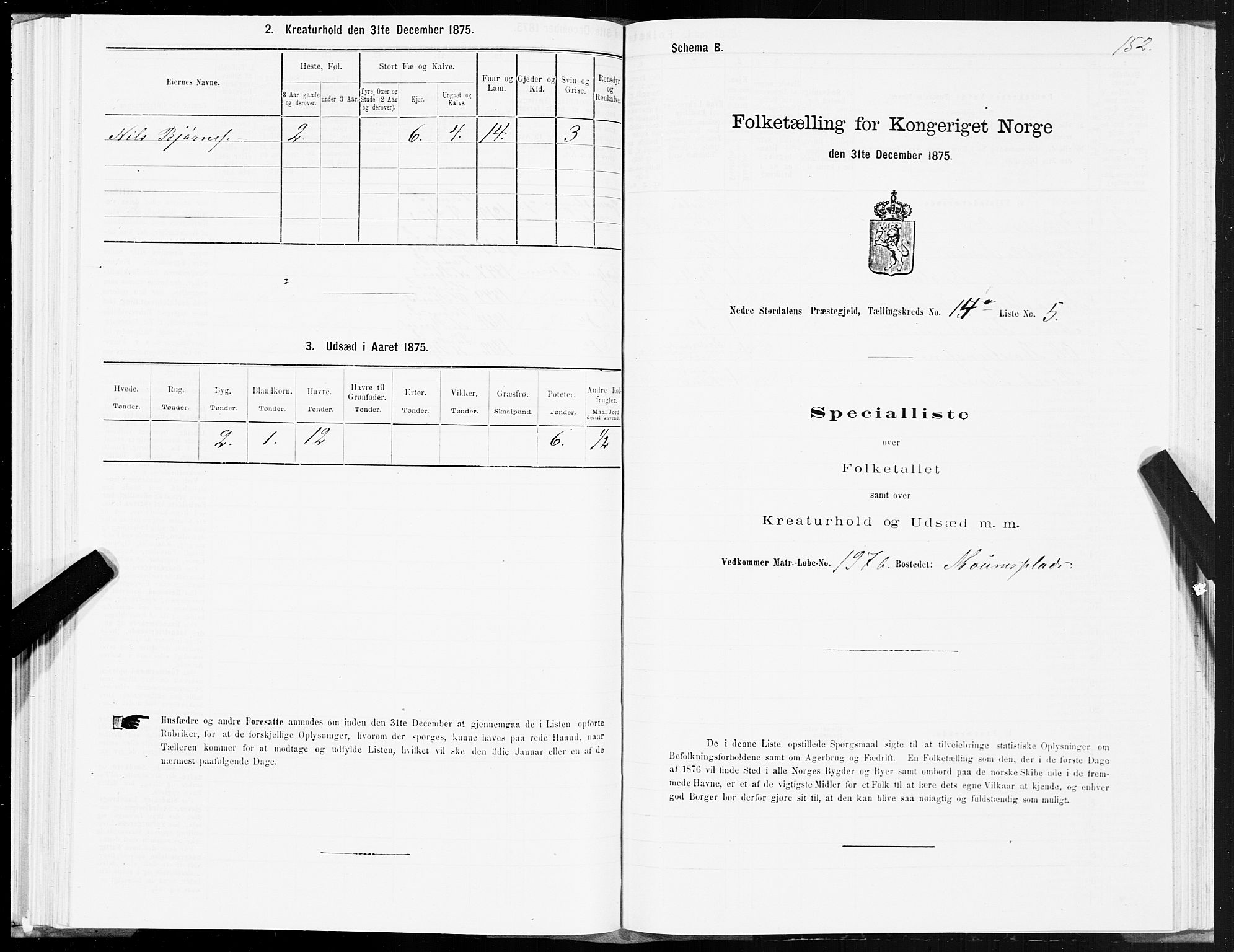 SAT, Folketelling 1875 for 1714P Nedre Stjørdal prestegjeld, 1875, s. 7152