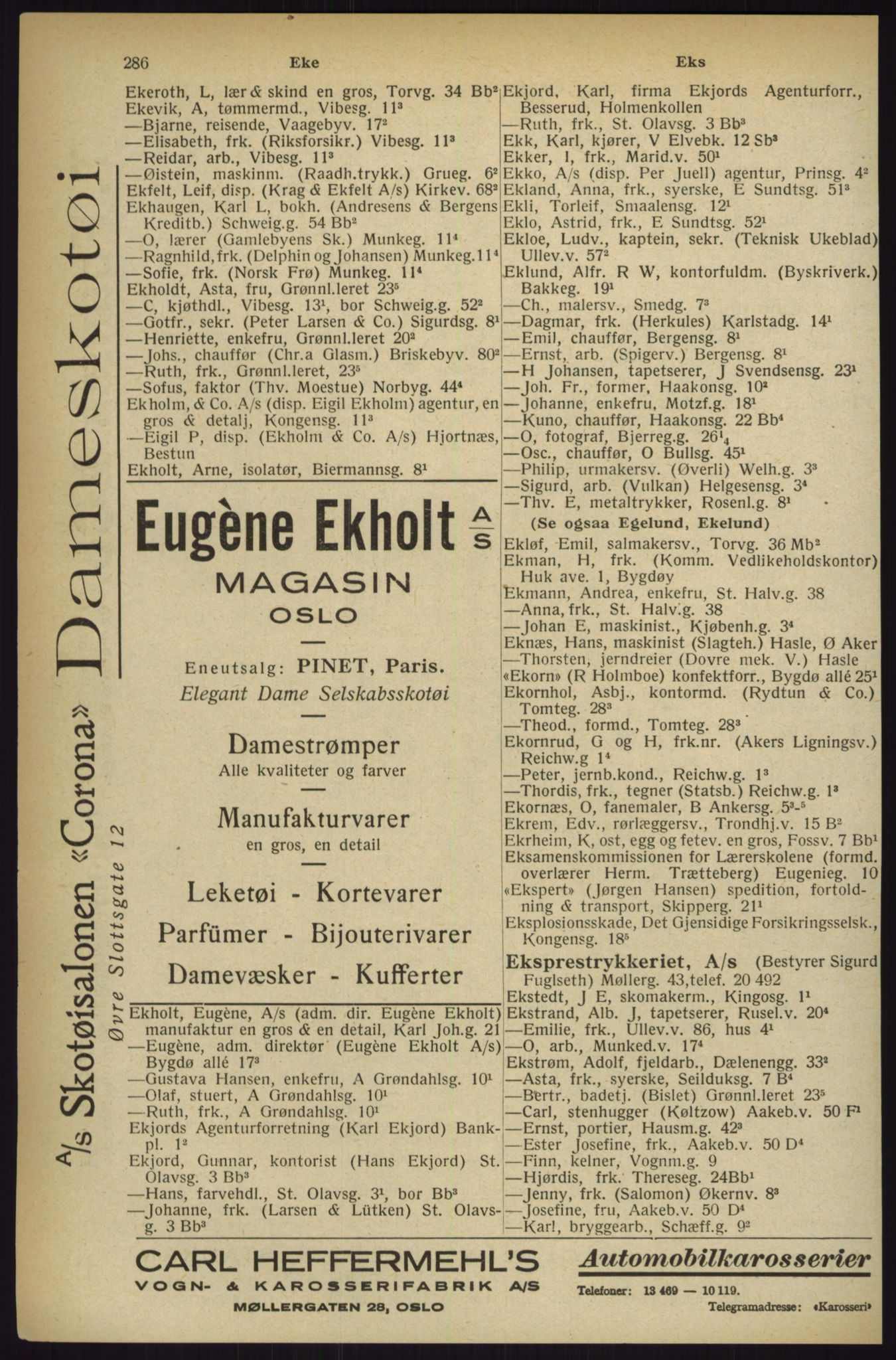 Kristiania/Oslo adressebok, PUBL/-, 1927, s. 286