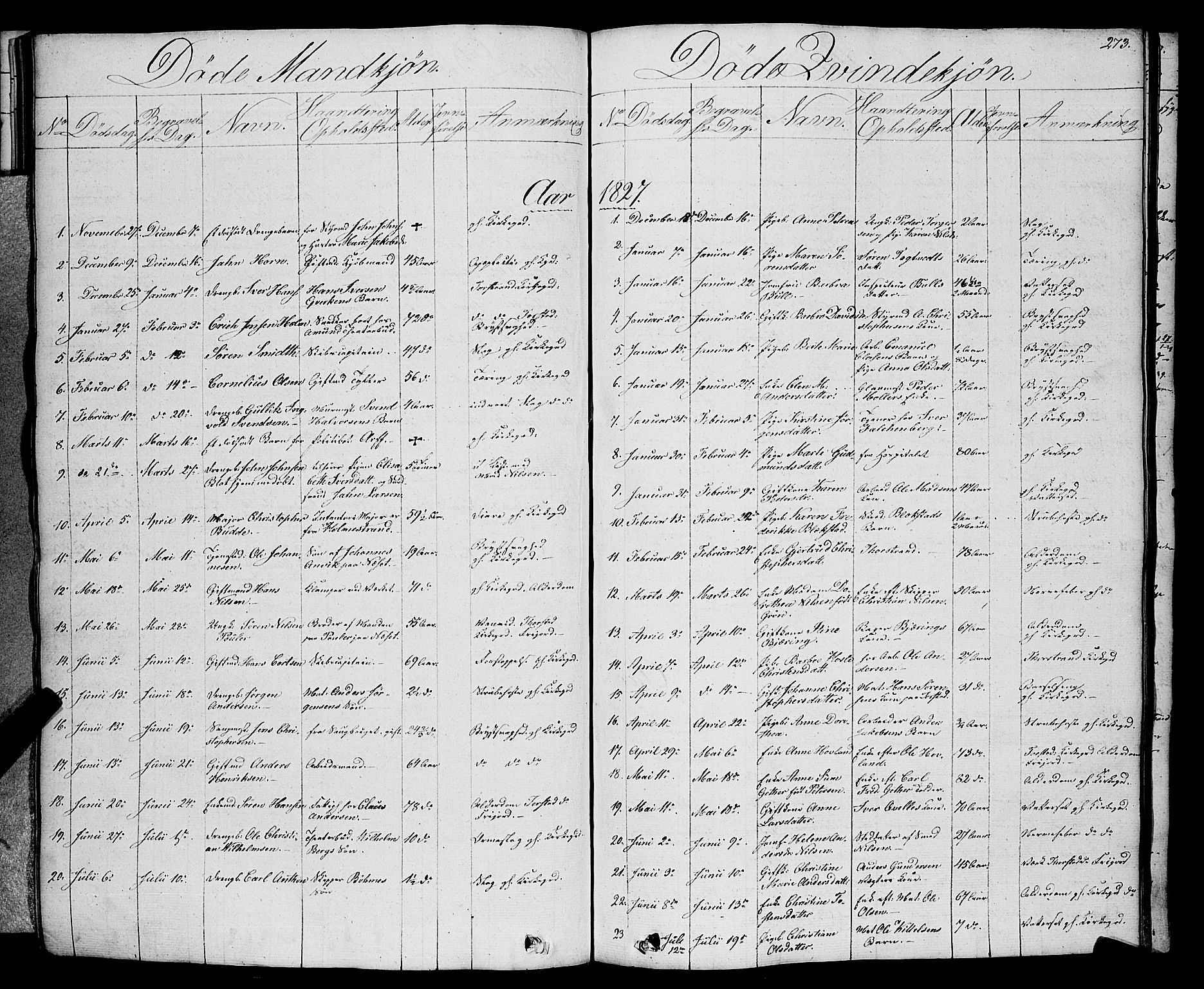Larvik kirkebøker, AV/SAKO-A-352/F/Fa/L0002: Ministerialbok nr. I 2, 1825-1847, s. 273