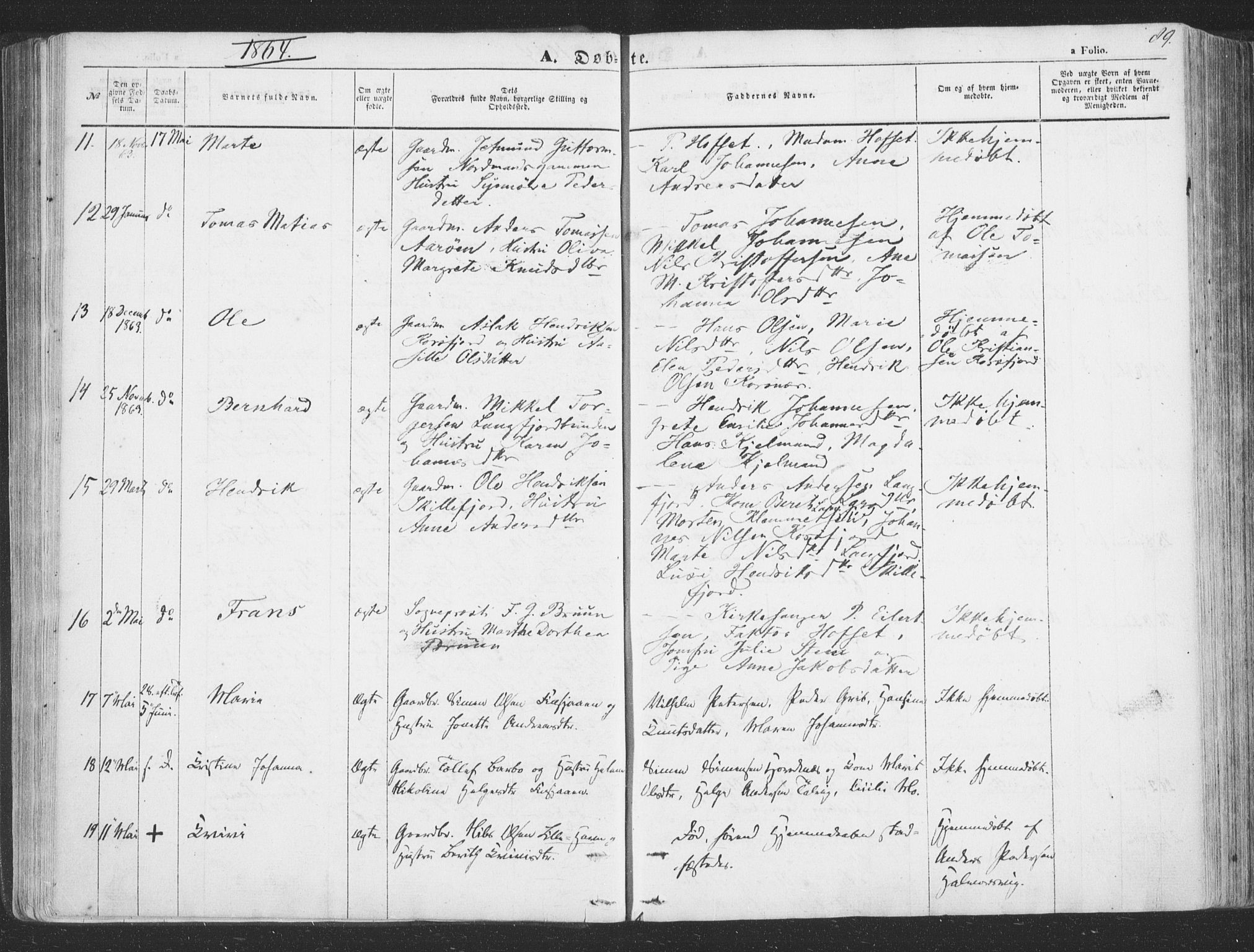 Talvik sokneprestkontor, AV/SATØ-S-1337/H/Ha/L0010kirke: Ministerialbok nr. 10, 1852-1864, s. 89
