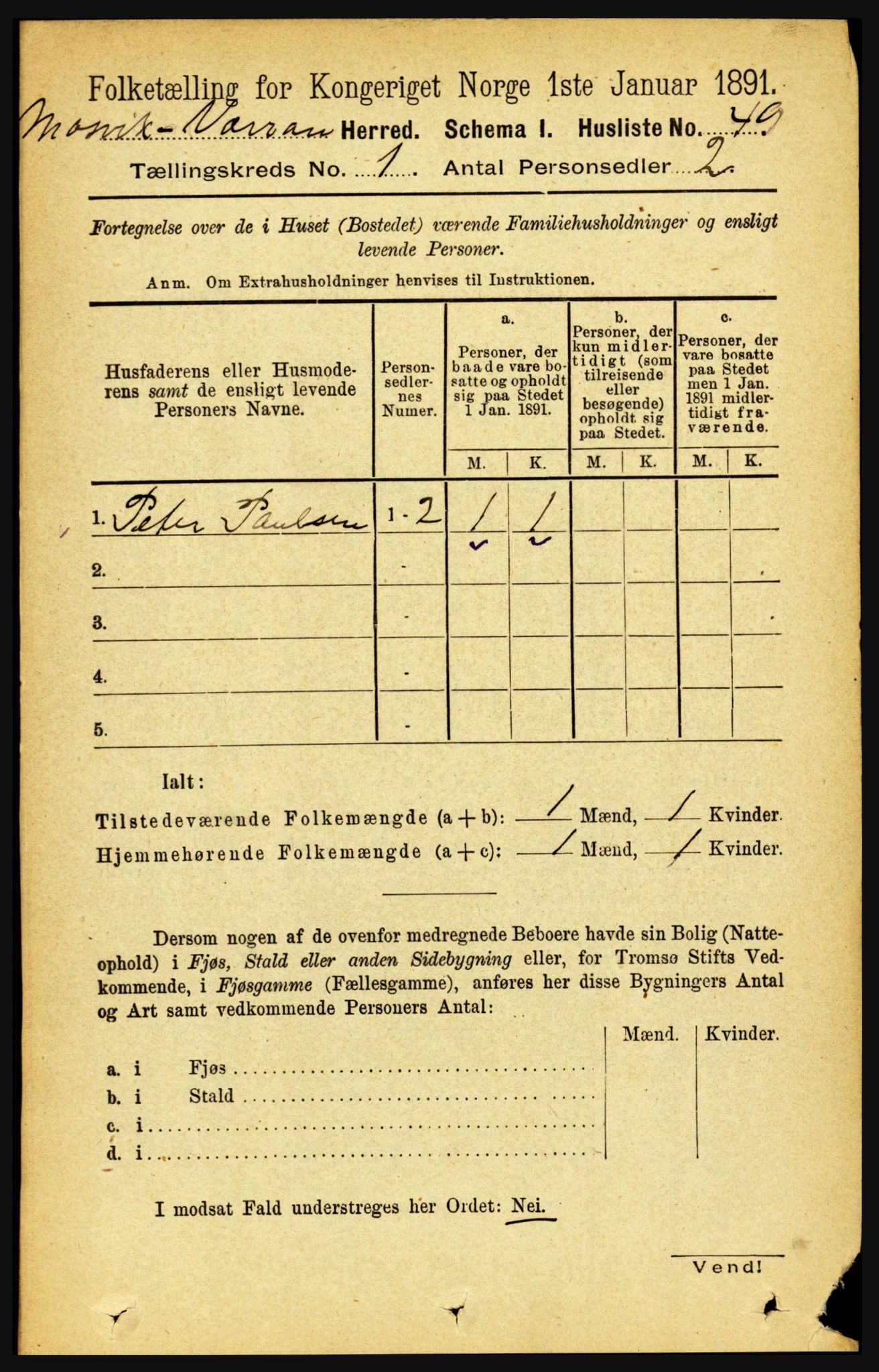 RA, Folketelling 1891 for 1723 Mosvik og Verran herred, 1891, s. 72