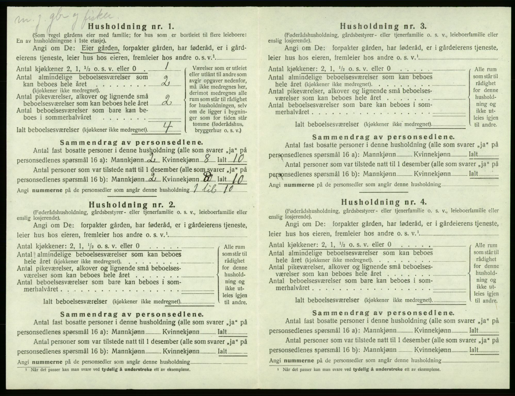 SAB, Folketelling 1920 for 1218 Moster herred, 1920, s. 141