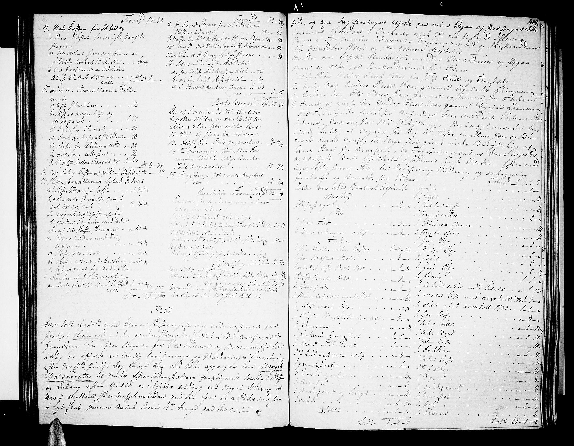 Nedre Telemark sorenskriveri, AV/SAKO-A-135/H/Hb/Hba/L0023: Skifteprotokoll, 1824-1828, s. 418b-419a