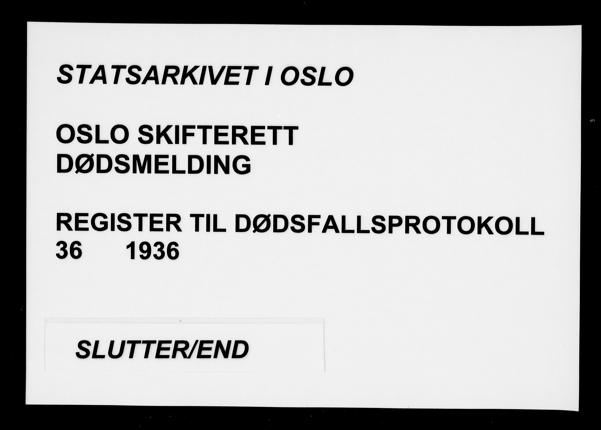 Oslo skifterett, AV/SAO-A-10383/F/Fa/Faa/L0036: Navneregister, 1936