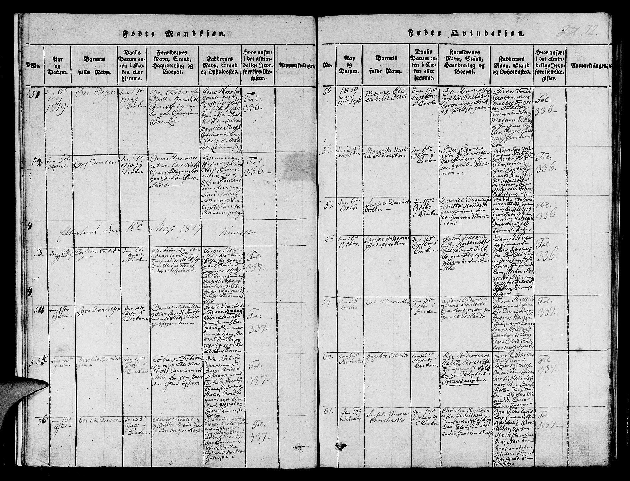 Nedstrand sokneprestkontor, SAST/A-101841/01/IV: Ministerialbok nr. A 6, 1816-1838, s. 12