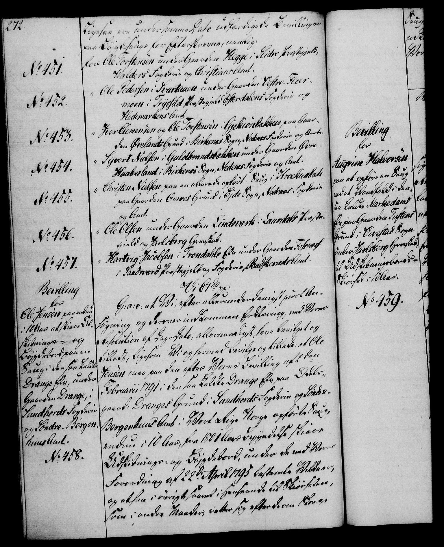 Rentekammeret, Kammerkanselliet, RA/EA-3111/G/Gg/Gga/L0018: Norsk ekspedisjonsprotokoll med register (merket RK 53.18), 1804-1806, s. 272