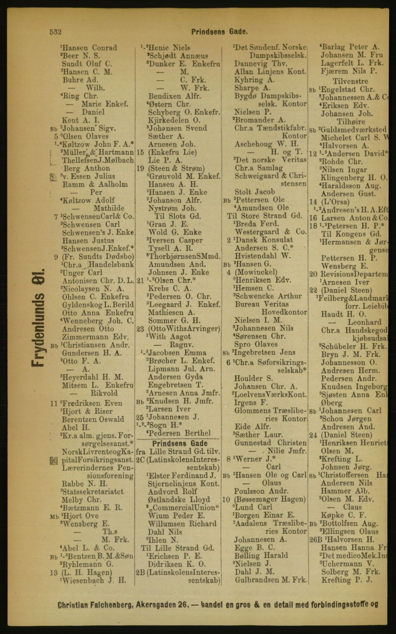 Kristiania/Oslo adressebok, PUBL/-, 1889, s. 532