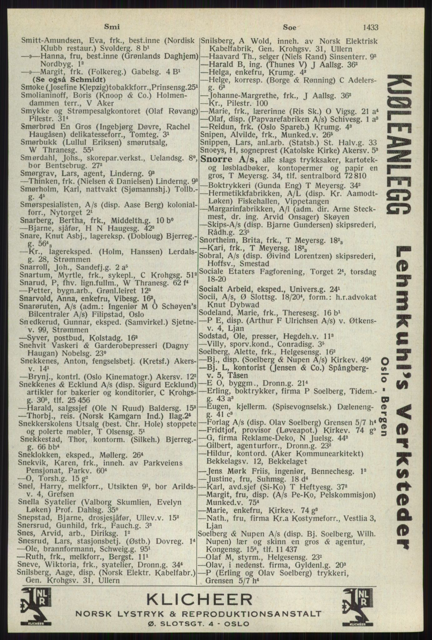 Kristiania/Oslo adressebok, PUBL/-, 1941, s. 1433