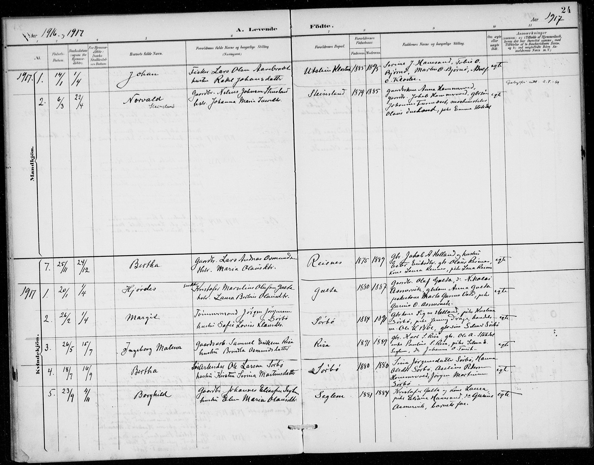 Rennesøy sokneprestkontor, SAST/A -101827/H/Ha/Haa/L0016: Ministerialbok nr. A 16, 1891-1924, s. 24