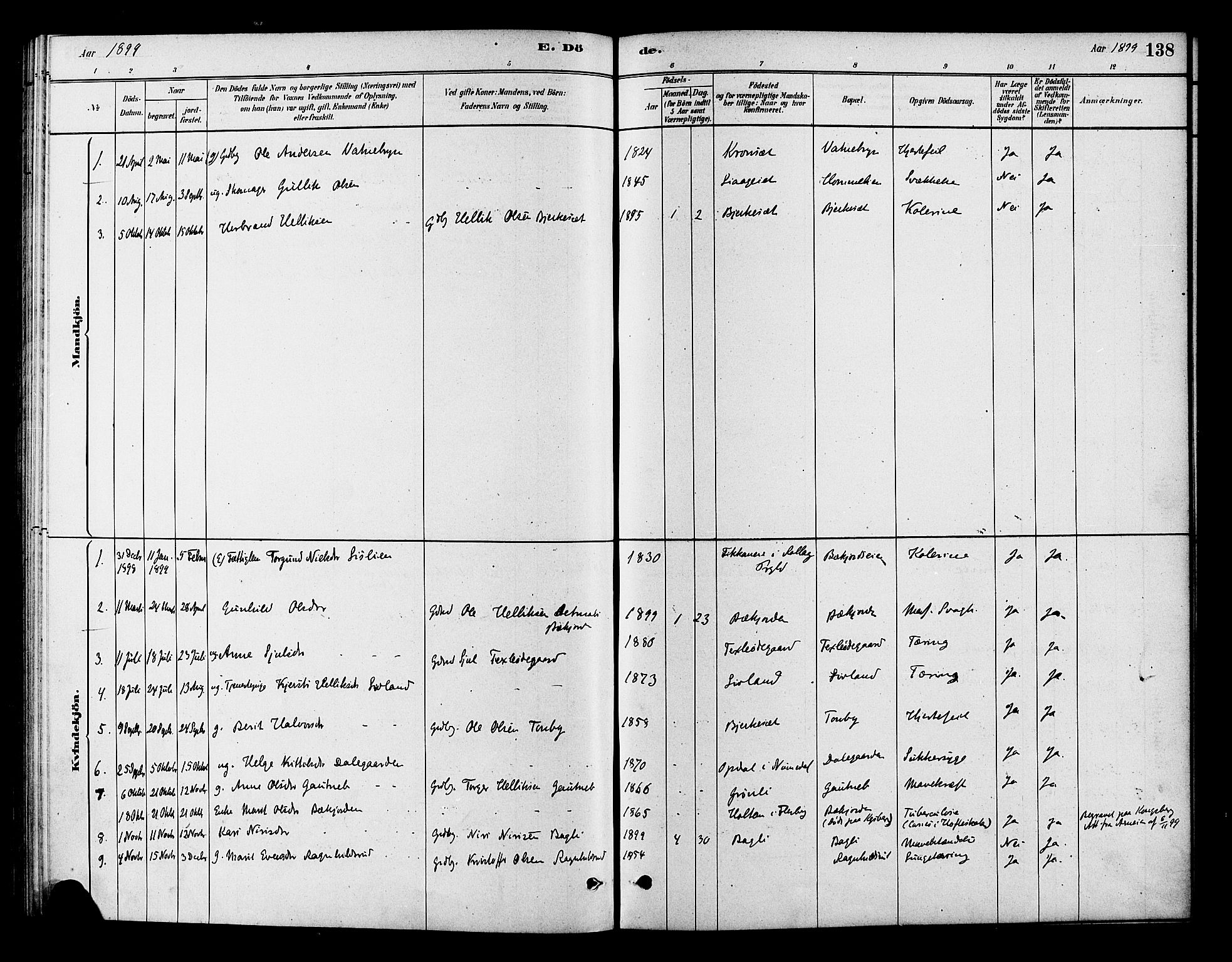 Flesberg kirkebøker, AV/SAKO-A-18/F/Fc/L0001: Ministerialbok nr. III 1, 1879-1905, s. 138