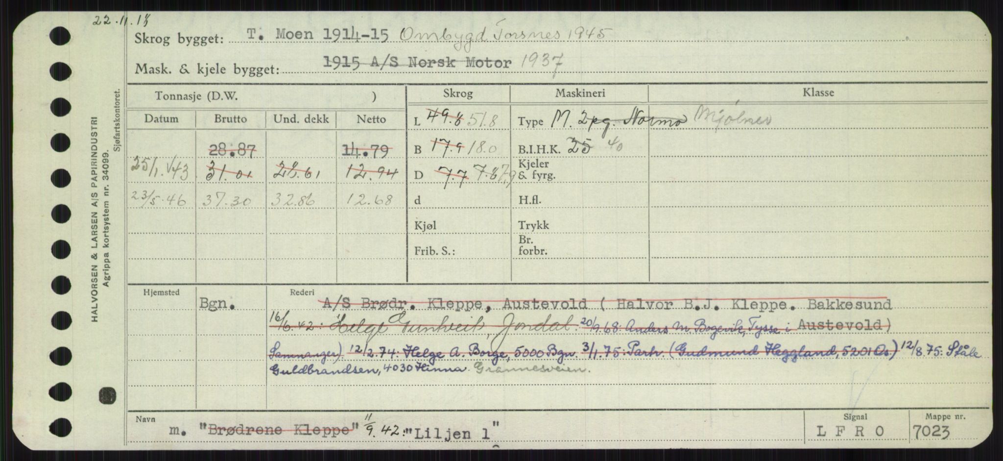 Sjøfartsdirektoratet med forløpere, Skipsmålingen, RA/S-1627/H/Ha/L0003/0002: Fartøy, Hilm-Mar / Fartøy, Kom-Mar, s. 459