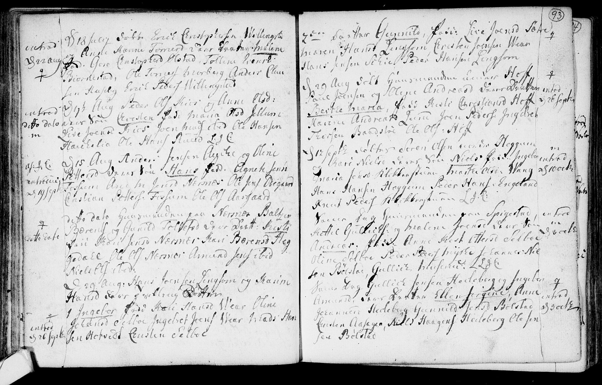 Røyken kirkebøker, SAKO/A-241/F/Fa/L0003: Ministerialbok nr. 3, 1782-1813, s. 93