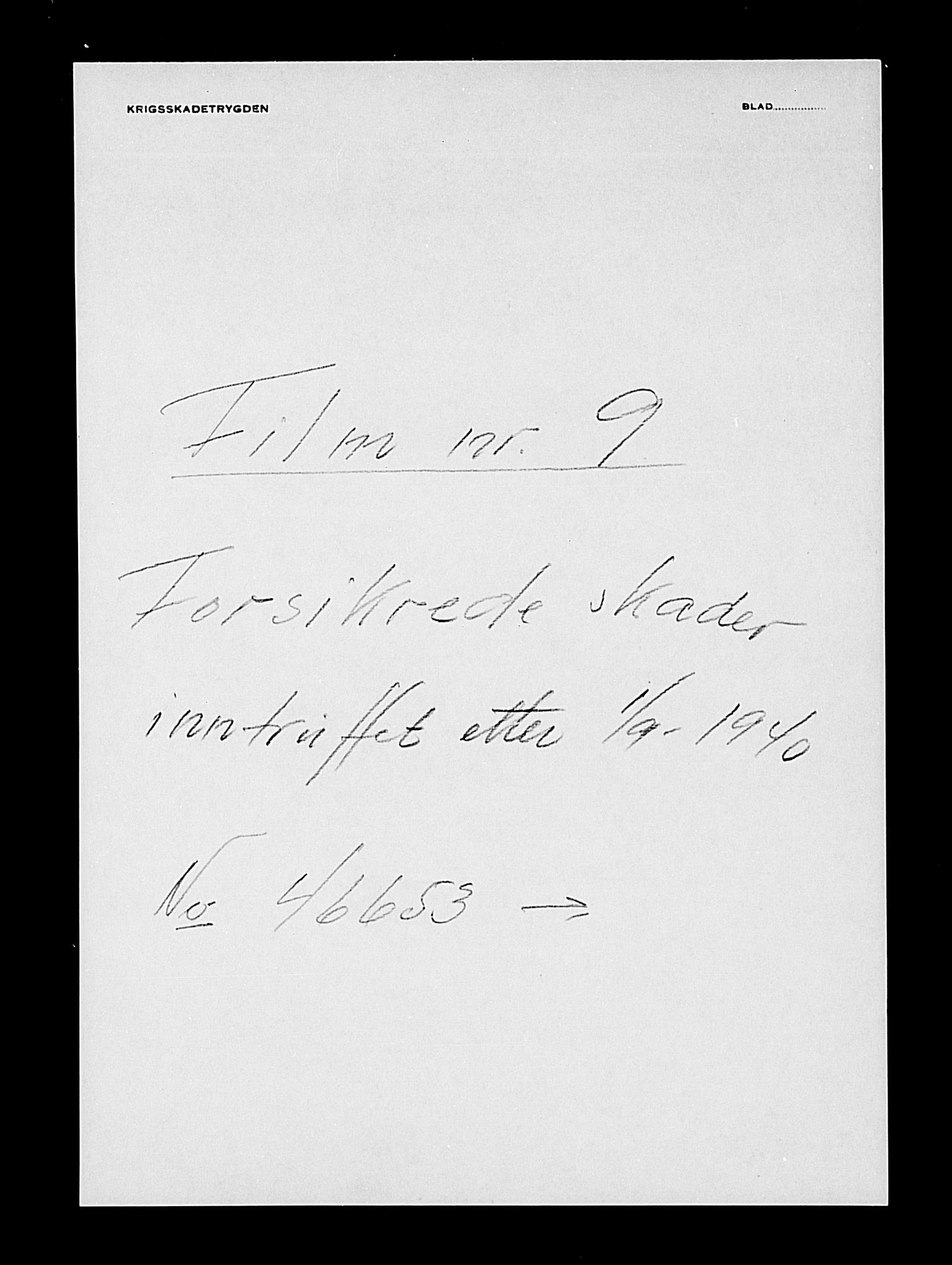 Krigsskadetrygdene for bygninger og løsøre, AV/RA-S-1548/V/L0009: Bygning. Trygdete skader inntruffet etter 1/9-40. Skadenr. 46653-49732. positiv Original, 1940-1945