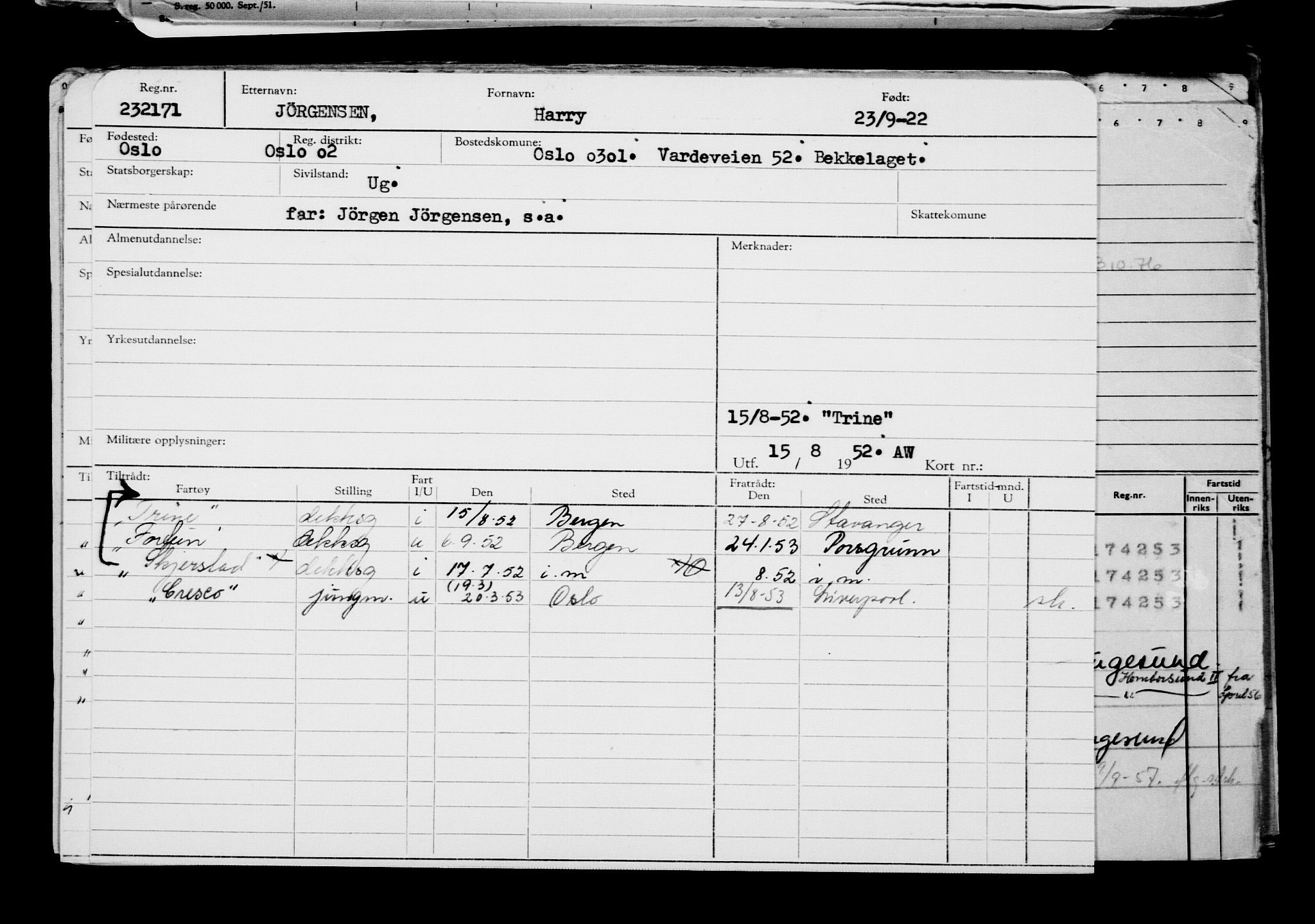 Direktoratet for sjømenn, AV/RA-S-3545/G/Gb/L0210: Hovedkort, 1922, s. 786