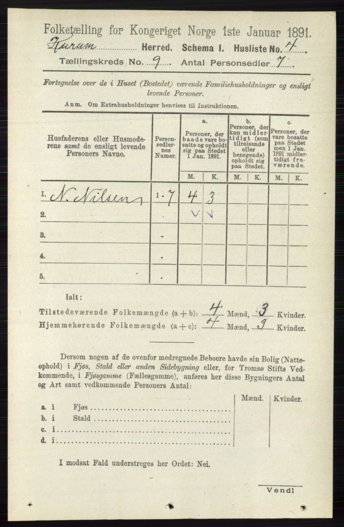 RA, Folketelling 1891 for 0628 Hurum herred, 1891, s. 2731