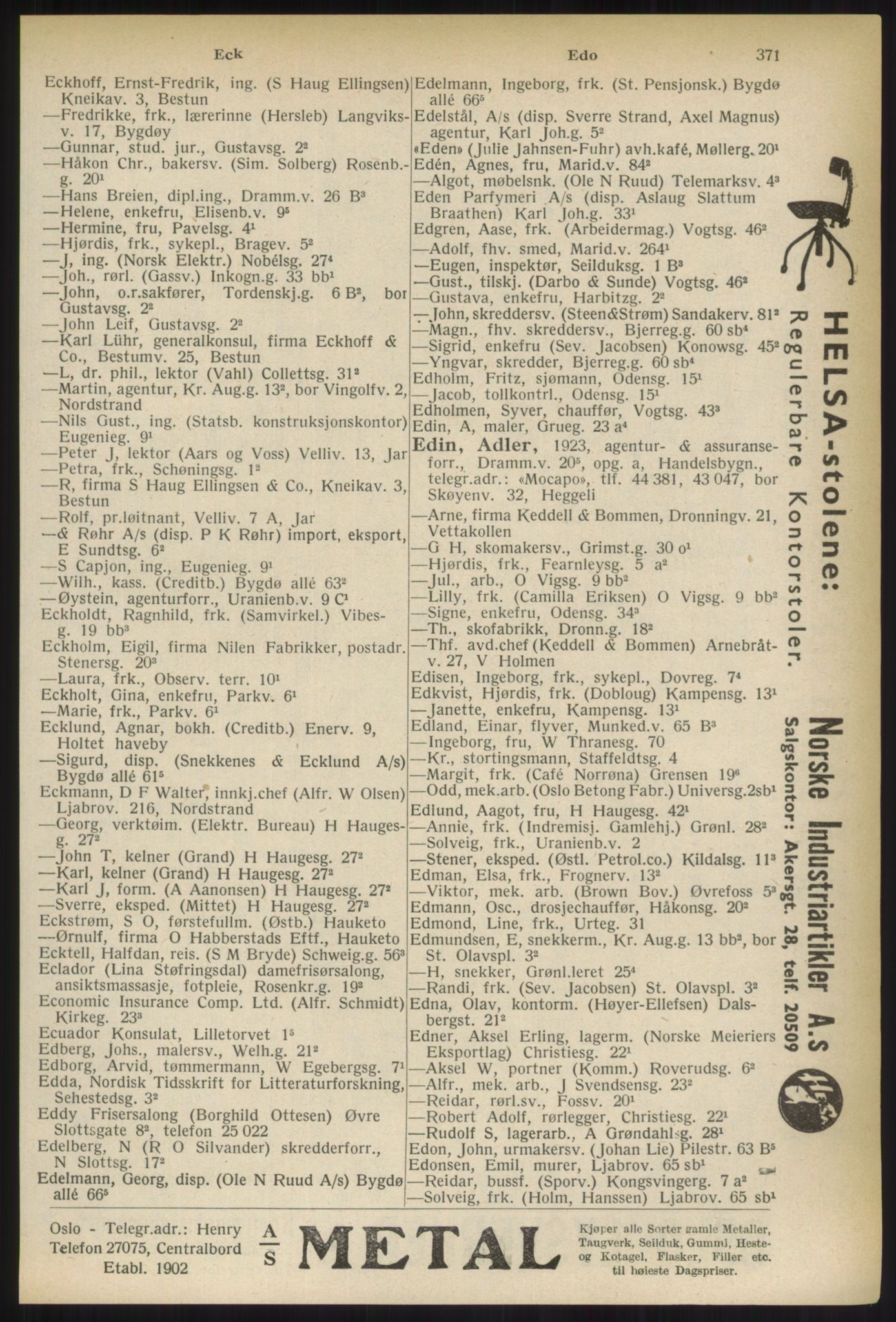 Kristiania/Oslo adressebok, PUBL/-, 1937, s. 371