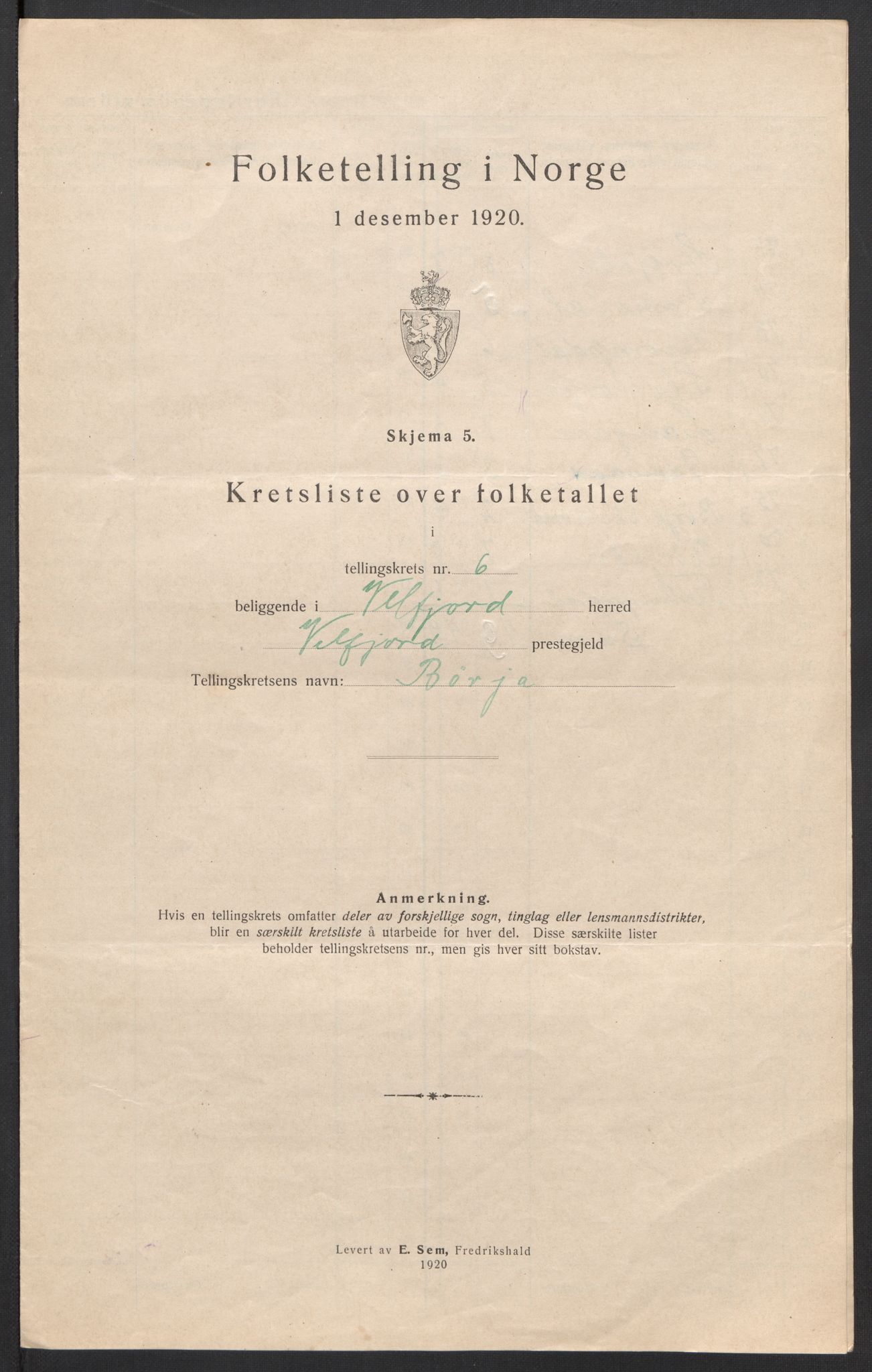 SAT, Folketelling 1920 for 1813 Velfjord herred, 1920, s. 27