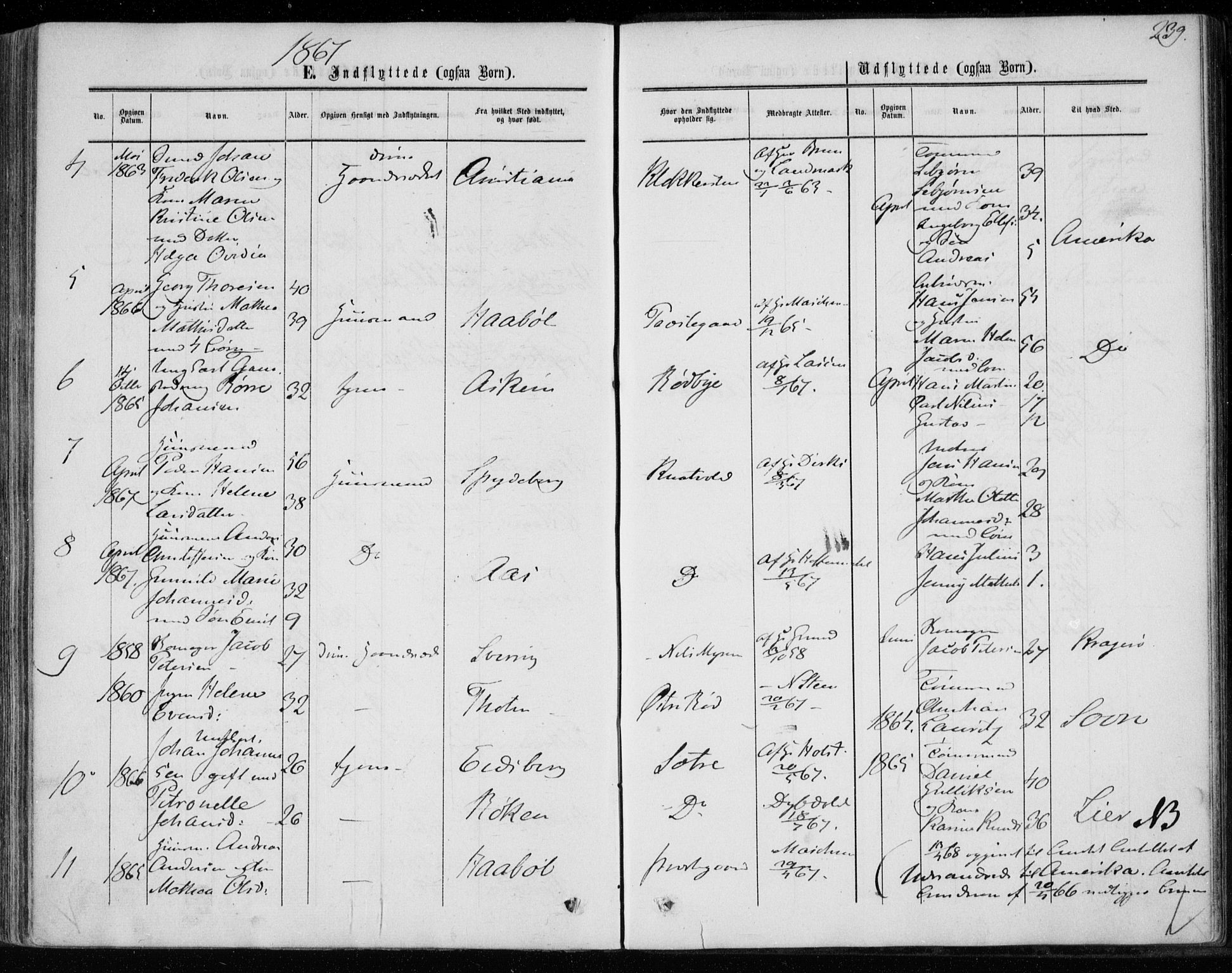 Hurum kirkebøker, AV/SAKO-A-229/F/Fa/L0012: Ministerialbok nr. 12, 1861-1875, s. 239