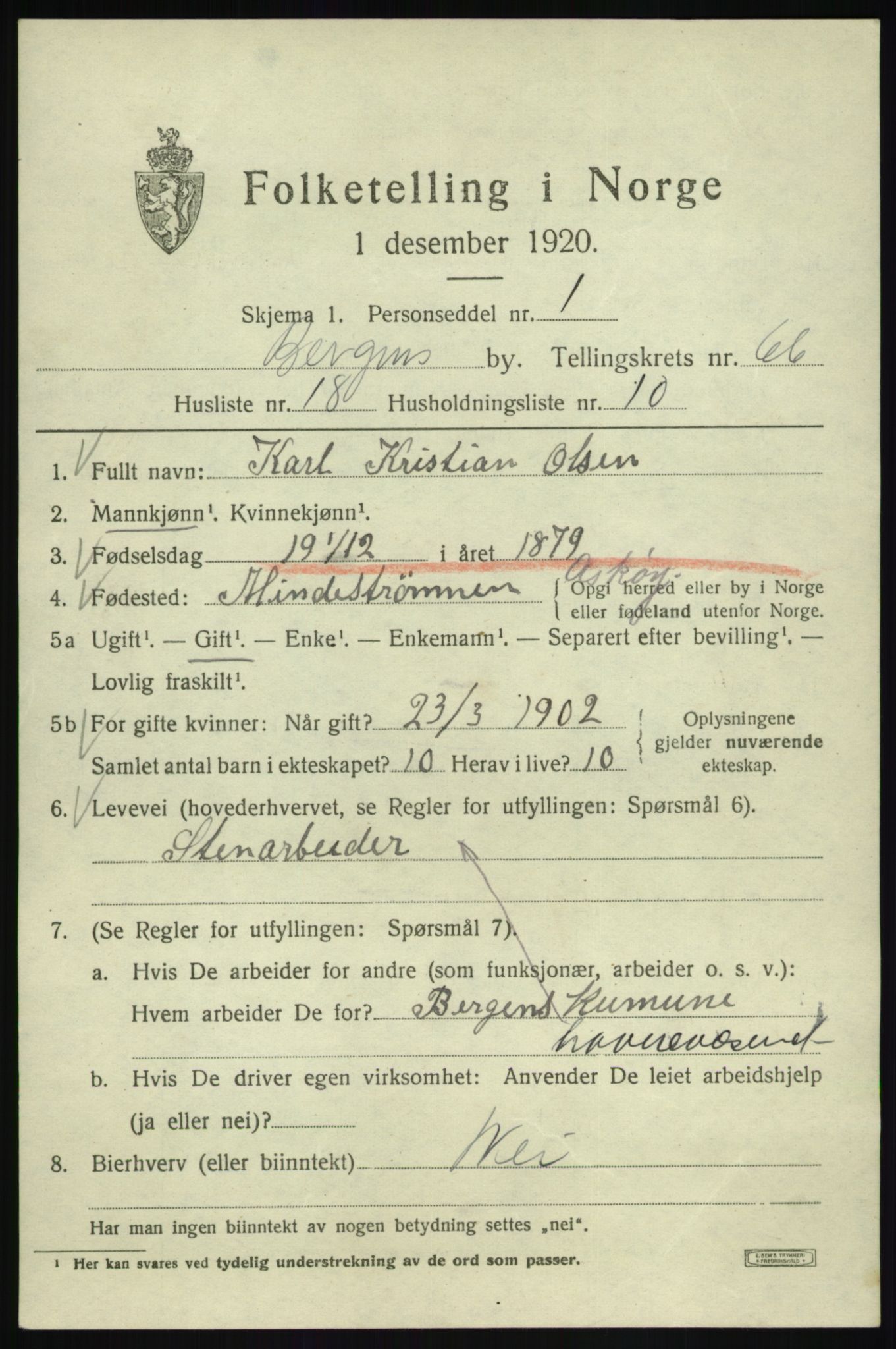 SAB, Folketelling 1920 for 1301 Bergen kjøpstad, 1920, s. 134680