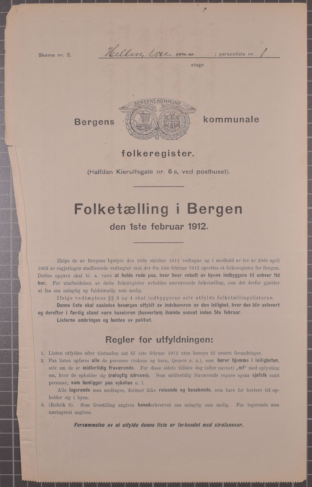 SAB, Kommunal folketelling 1912 for Bergen kjøpstad, 1912, s. 2194