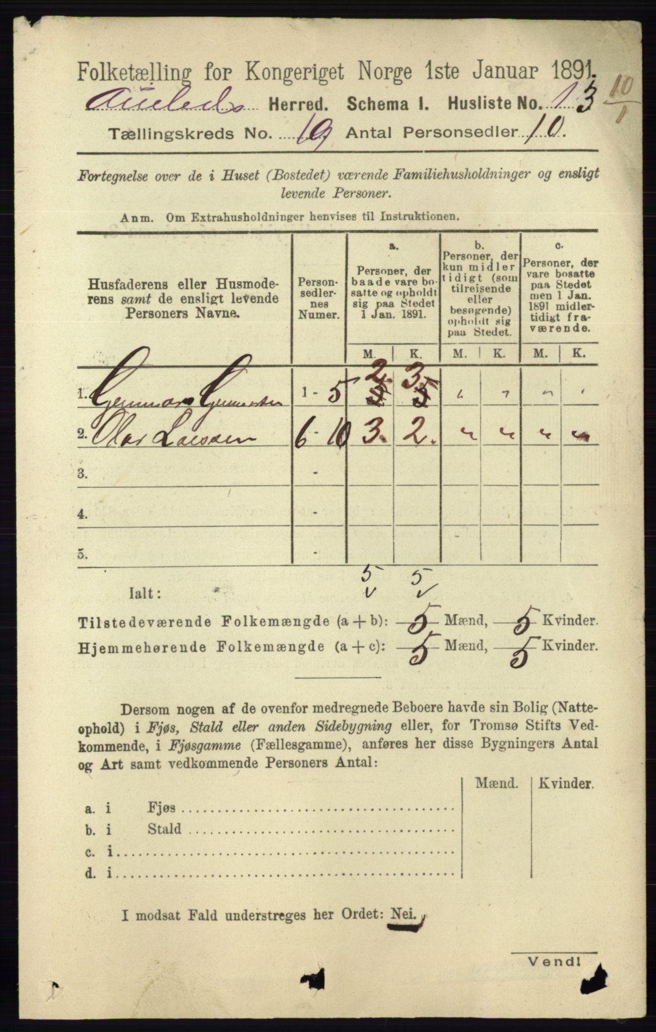 RA, Folketelling 1891 for 0929 Åmli herred, 1891, s. 3139