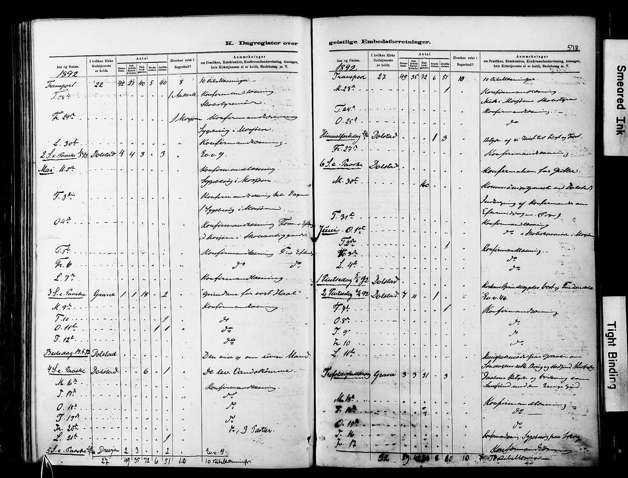 Ministerialprotokoller, klokkerbøker og fødselsregistre - Nordland, SAT/A-1459/820/L0295: Ministerialbok nr. 820A16, 1880-1896, s. 578
