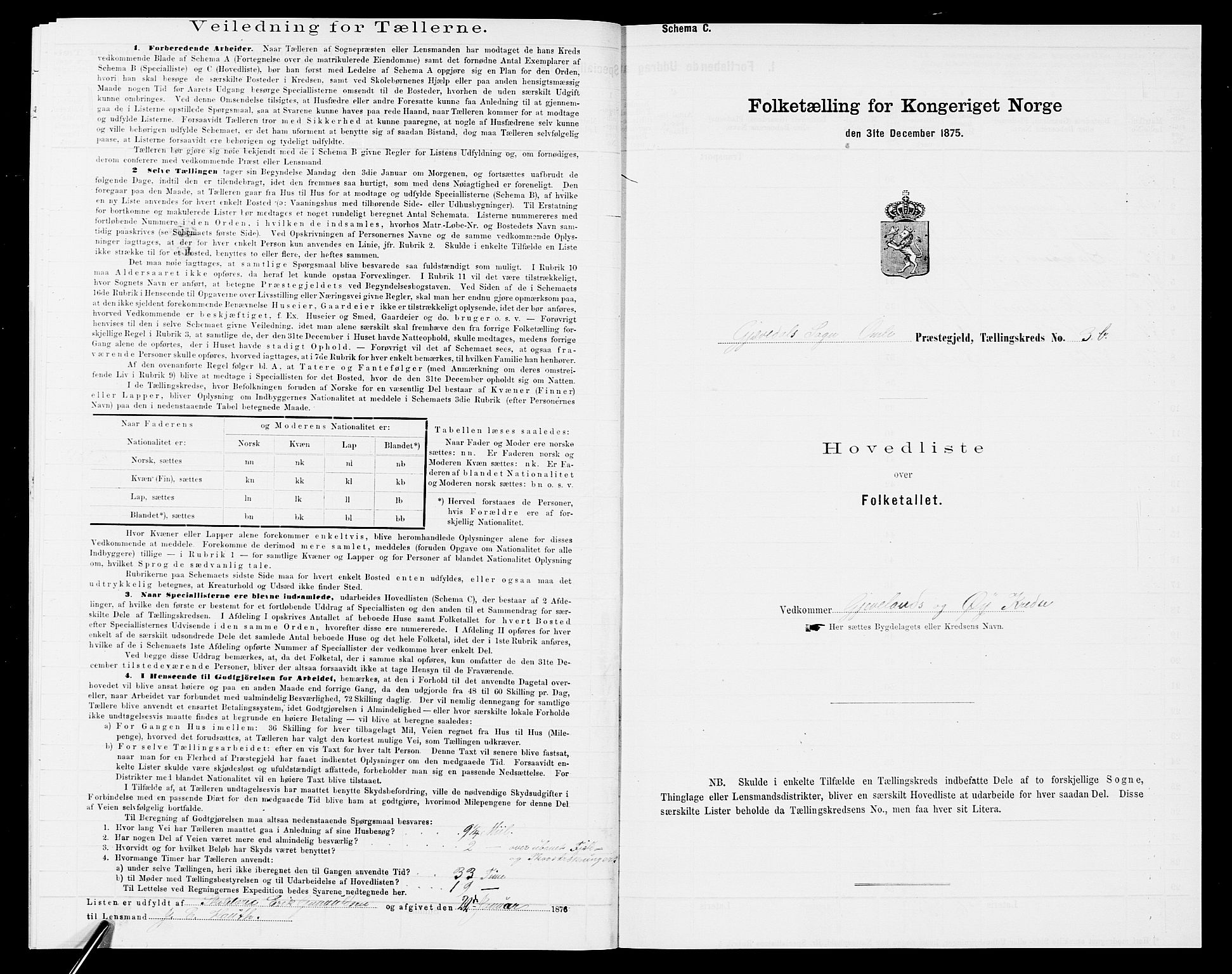 SAK, Folketelling 1875 for 0929P Åmli prestegjeld, 1875, s. 24