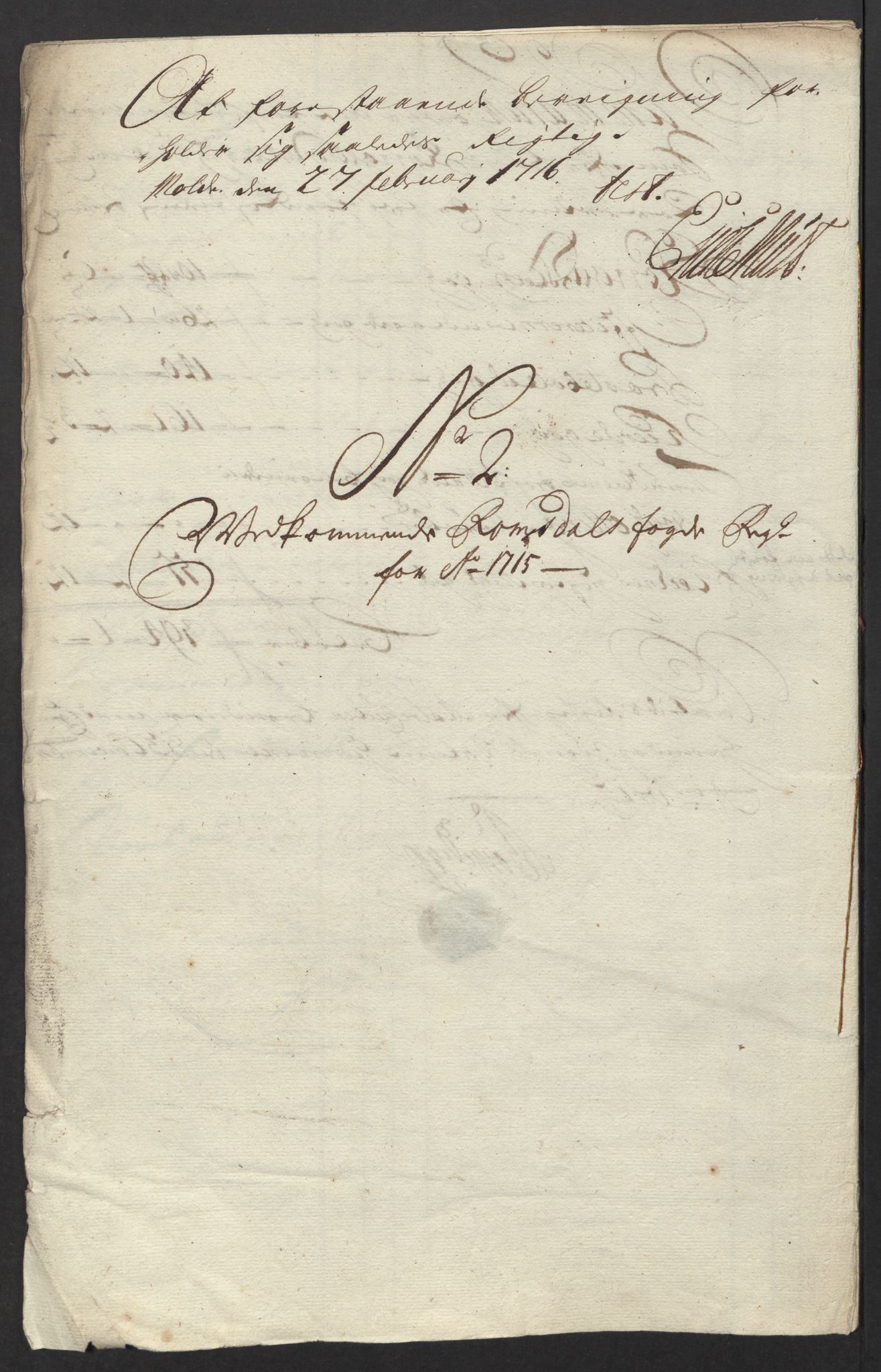 Rentekammeret inntil 1814, Reviderte regnskaper, Fogderegnskap, AV/RA-EA-4092/R55/L3663: Fogderegnskap Romsdal, 1715-1716, s. 95