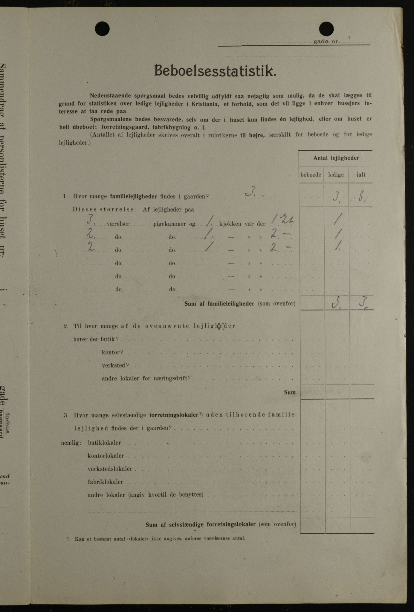 OBA, Kommunal folketelling 1.2.1908 for Kristiania kjøpstad, 1908, s. 3530